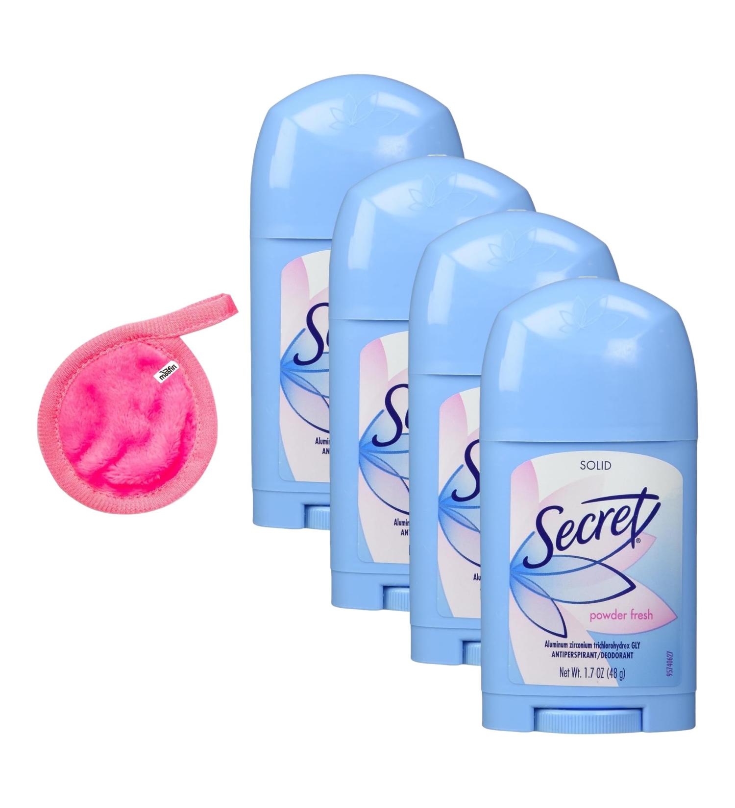 Deodorant Shower Fresh 1.7 oz | Travel Size Powder Fresh 4-Pack with Moofin Makeup Cleansing Cloth - Combat Stress Sweat - Buy Online on GoSupps.com