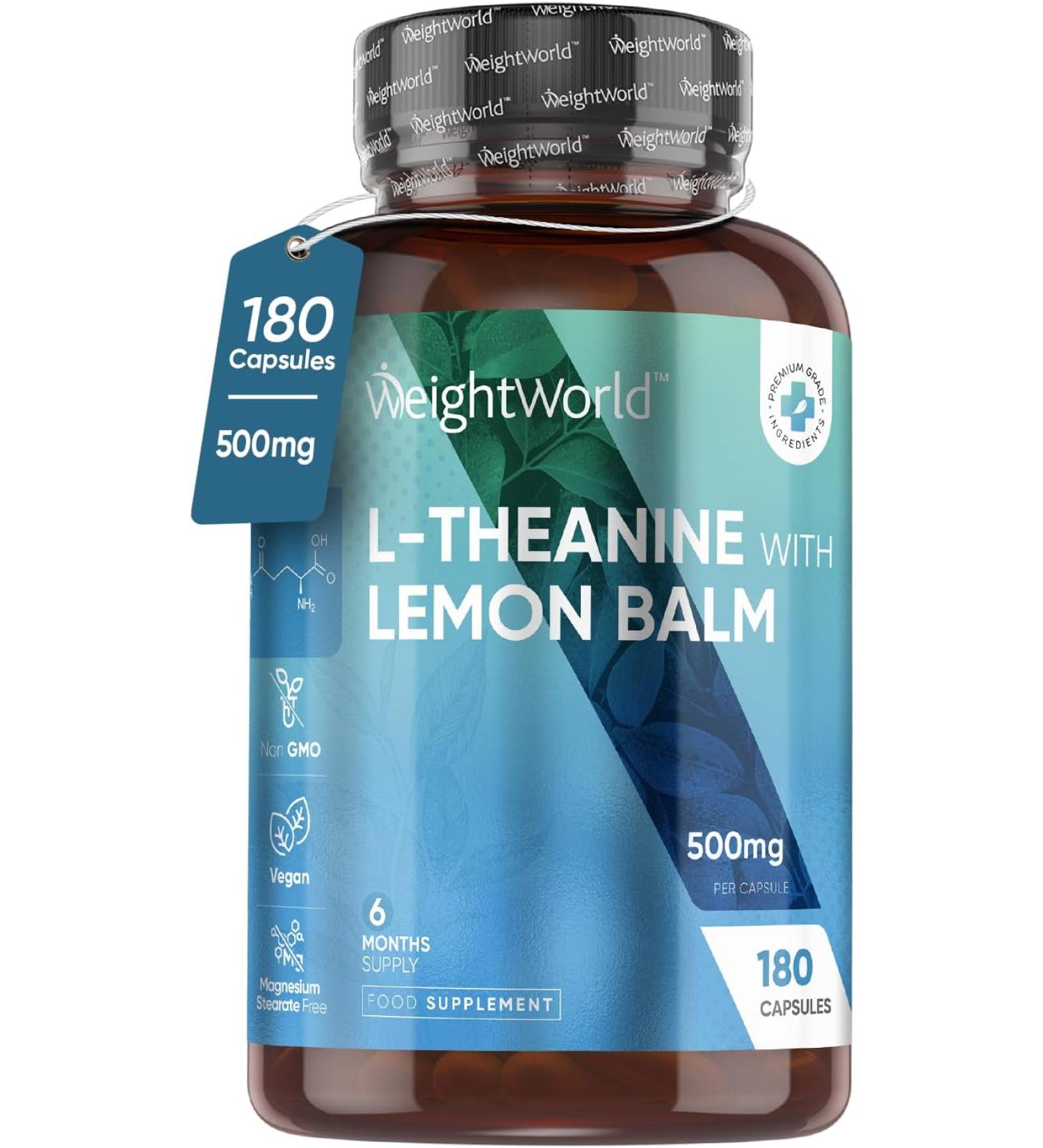 L Theanine 400mg - 6 Months Supply (180 Vegan Capsules) | Natural Nootropic Supplement | High Strength Amino Acid | Gluten Free - Buy Online on GoSupps.com
