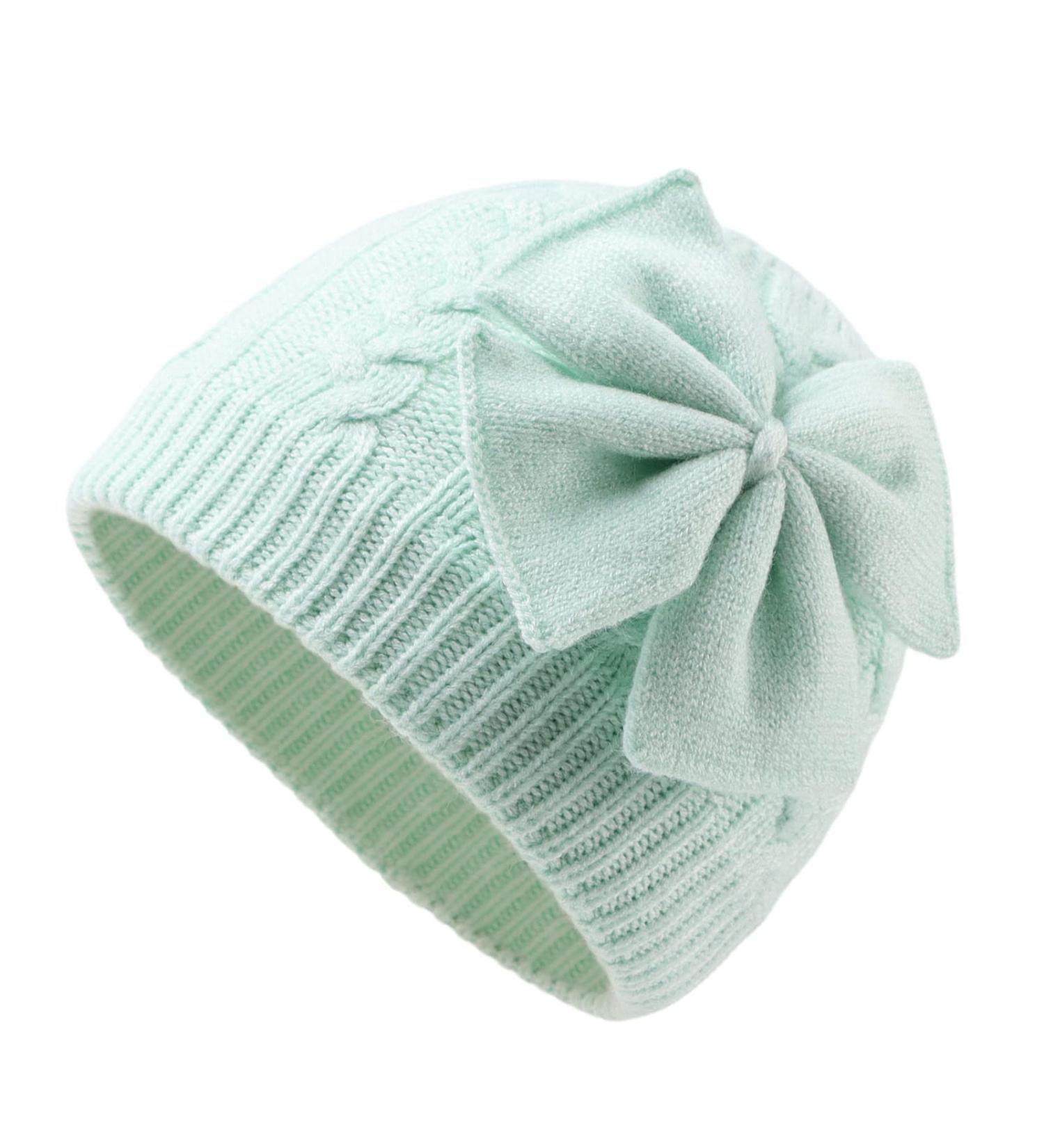 XIAOHAWANG Baby Girl Winter Hat - Cute Bow Knitted Beanie for Toddler Girls 2-6 Years, Green - Buy Online on GoSupps.com