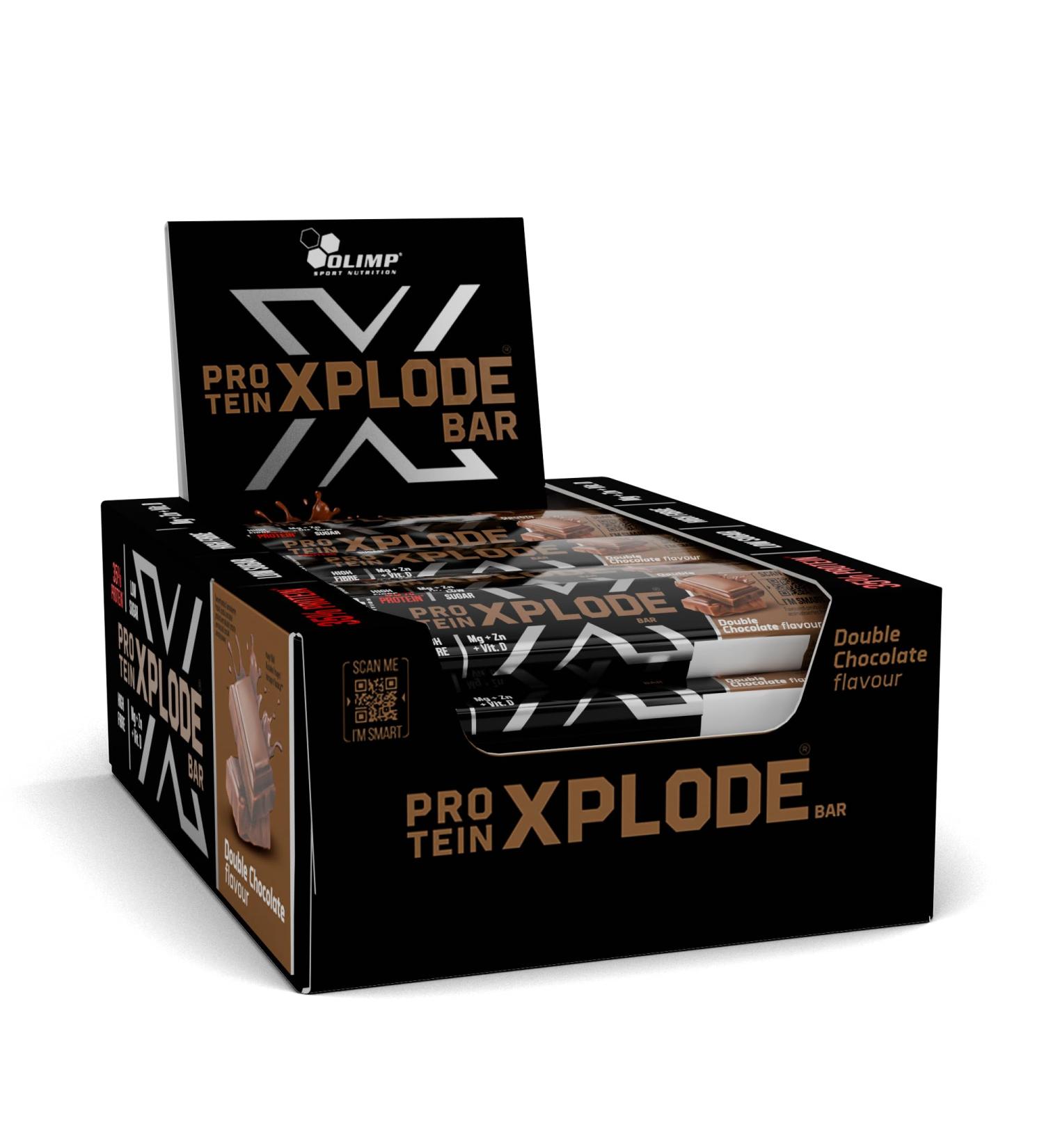 Olimp Protein Xplode Bar 25x40g - Double Chocolate - Buy Online on GoSupps.com