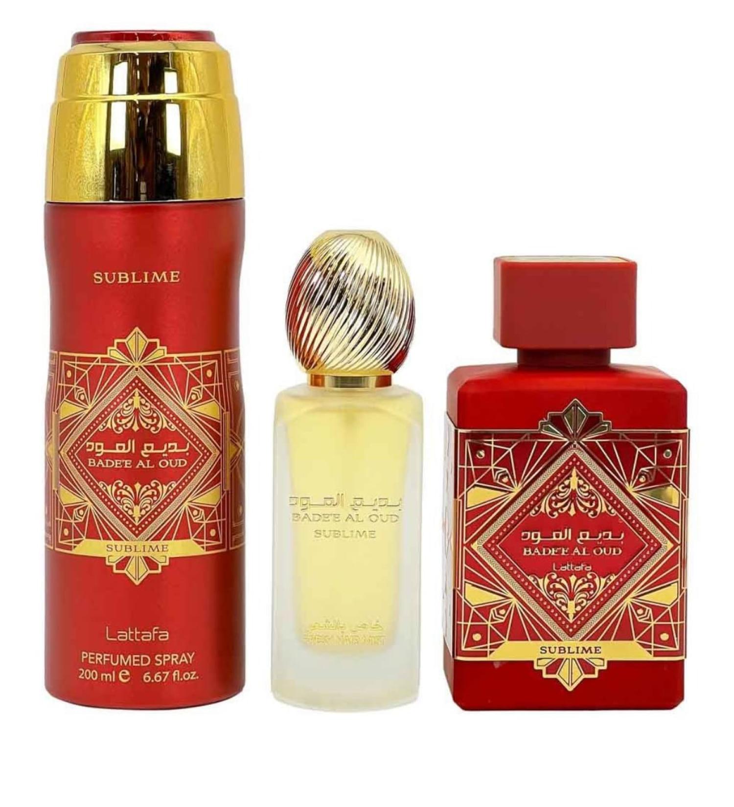 BADEE AL OUD SUBLIME 3 PCS GIFT SET WITH 100ML EDP + 200ML DEO + 50ML HAIRMIST