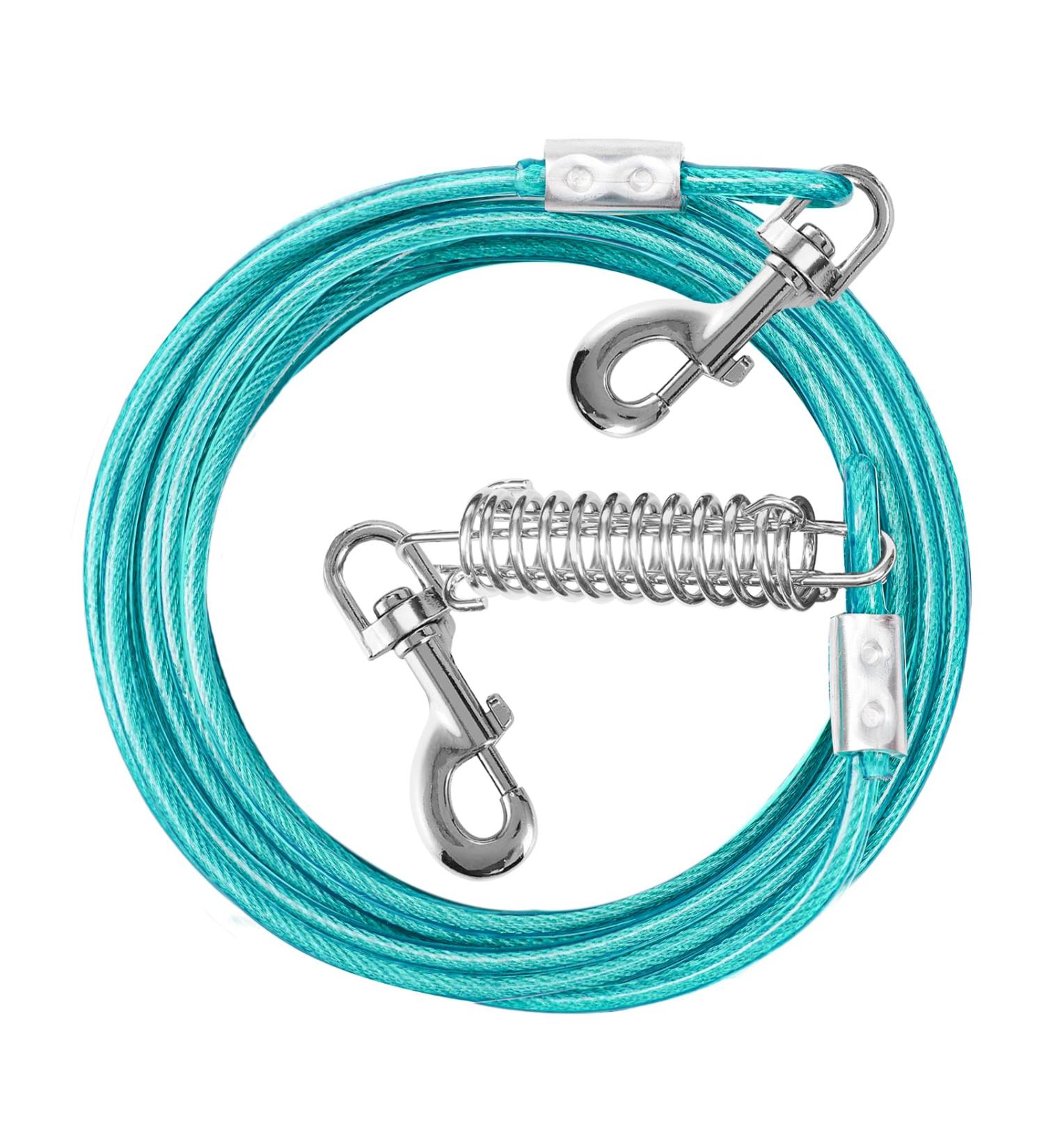 Snagle PAW 4.5m Dog Leash for Small Dogs - Durable Shock-Absorbing Cable Tie for Dogs & Cats up to 15.9 kg | Ideal for Courtyards & Festivals - Ice Blue - Buy Online on GoSupps.com