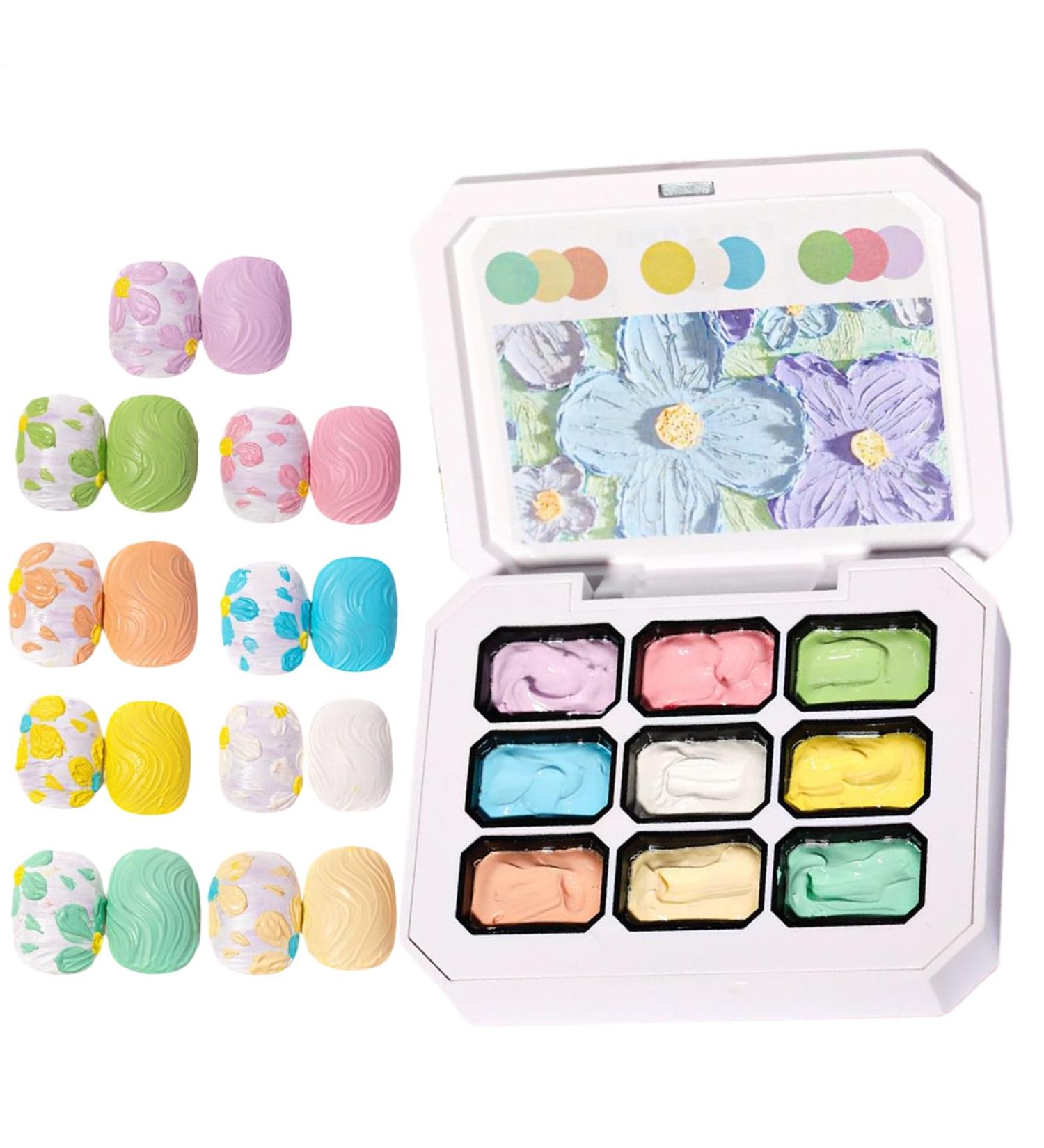 Painting Gel | Artistic Nail Gel | 9 Color Palette for Sculpting Drawing Modeling Decoration and Manicures - Buy Online on GoSupps.com