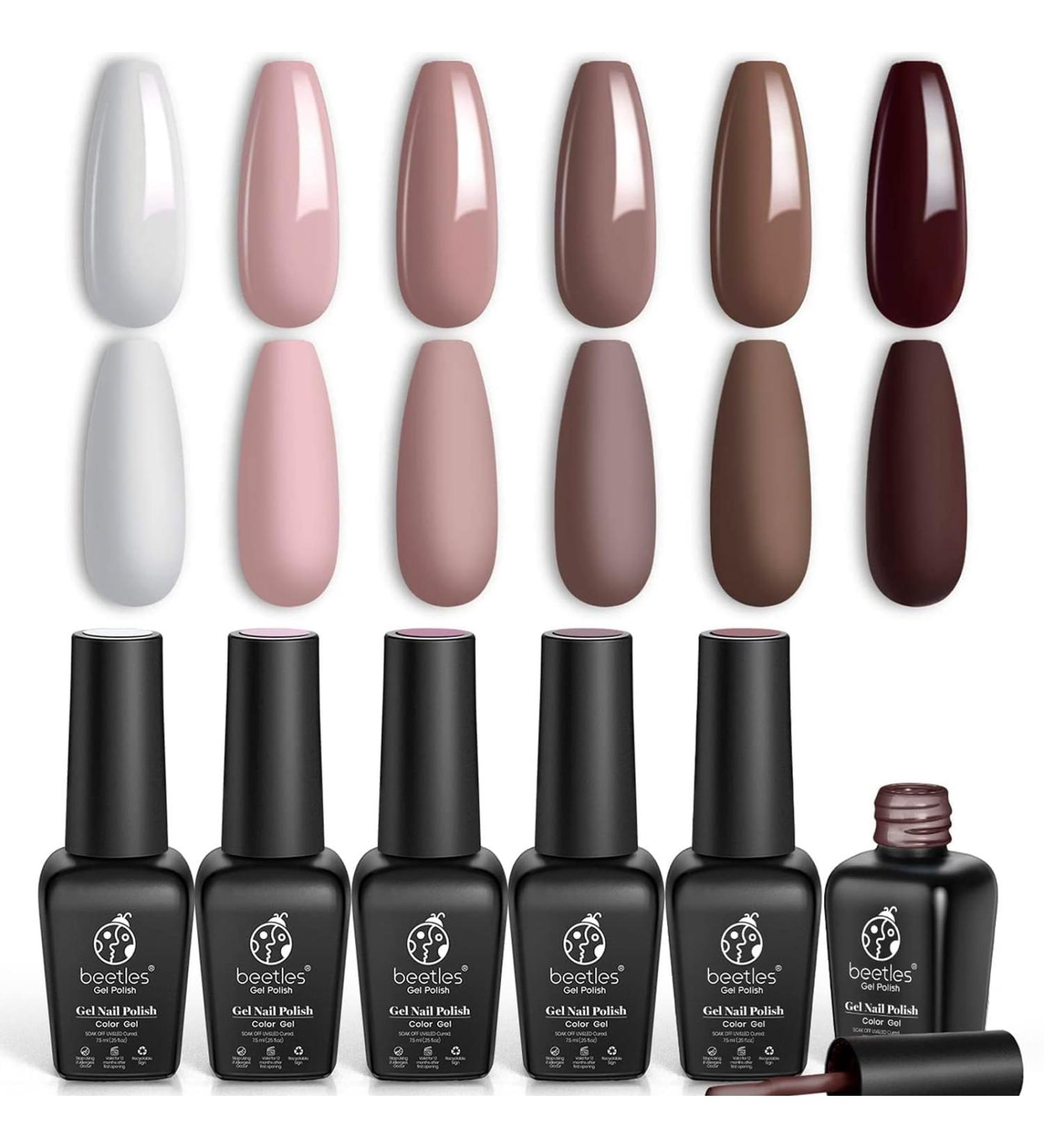 Beetles Gel Nail Polishes- Coffee Caf Brown Neutral Beige Mauve Color Nail Art Design Soak Off Nail Lamp Nail Polish Gel DIY Manicure Kit Beauty COFFEE TIME - Buy Online on GoSupps.com