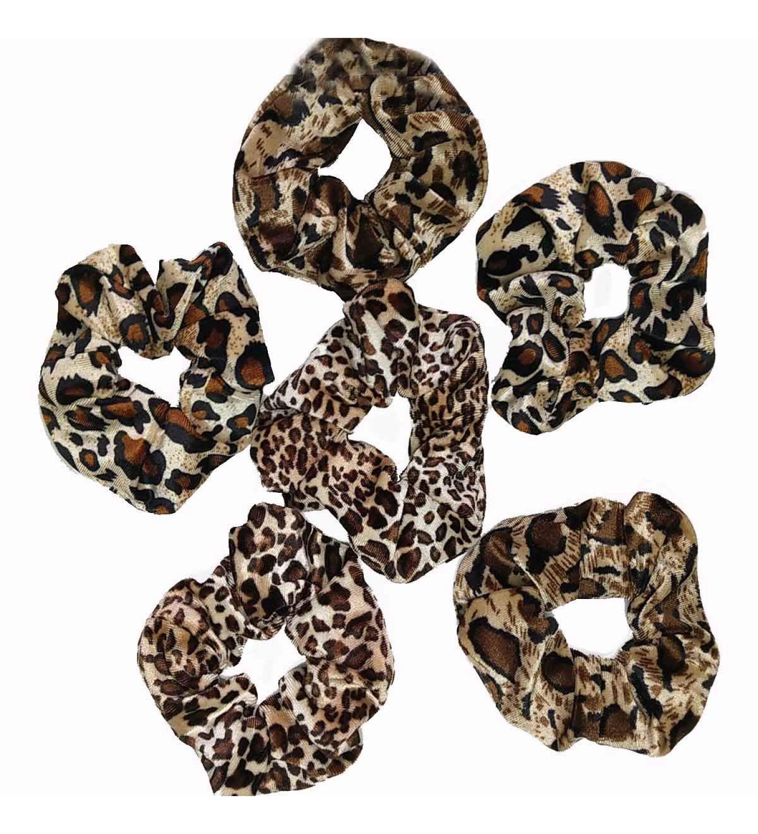 6 PCS Cheetah Print Hair Scrunchies for Women - Animal Print Velvet Leopard Bow Hair Ties - Large Clips for Thick Hair - 3 Styles - Buy Online on GoSupps.com