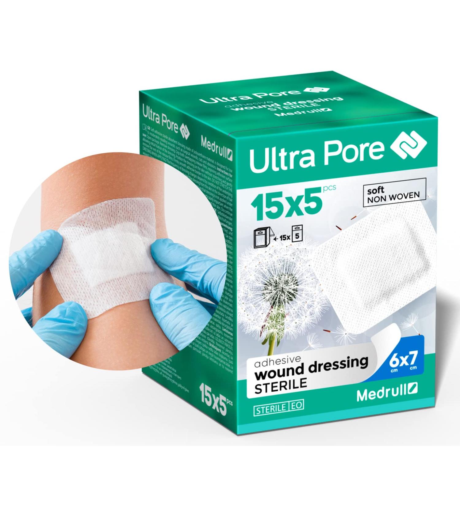 Medrull Wound Association Steril 6x7 cm - 75 Ultra Pore Adhesive Dressings for Effective Cut Protection - Buy Online on GoSupps.com