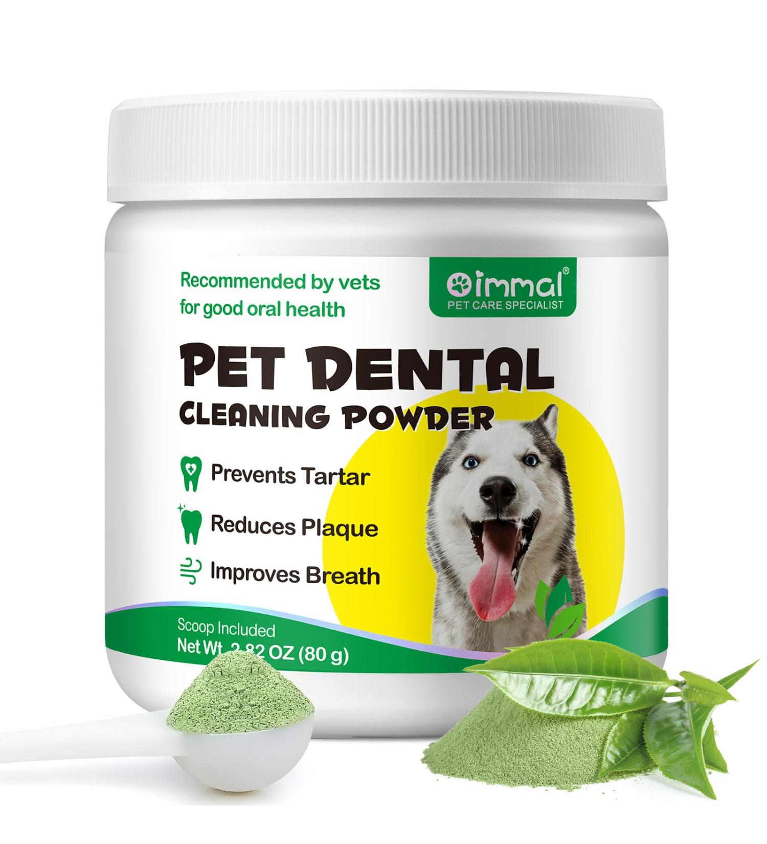 Dog Teeth Cleaning Dental Powder - Freshens Breath & Reduces Plaque for All Dog Sizes | 80g Probiotics Formula - Buy Online on GoSupps.com