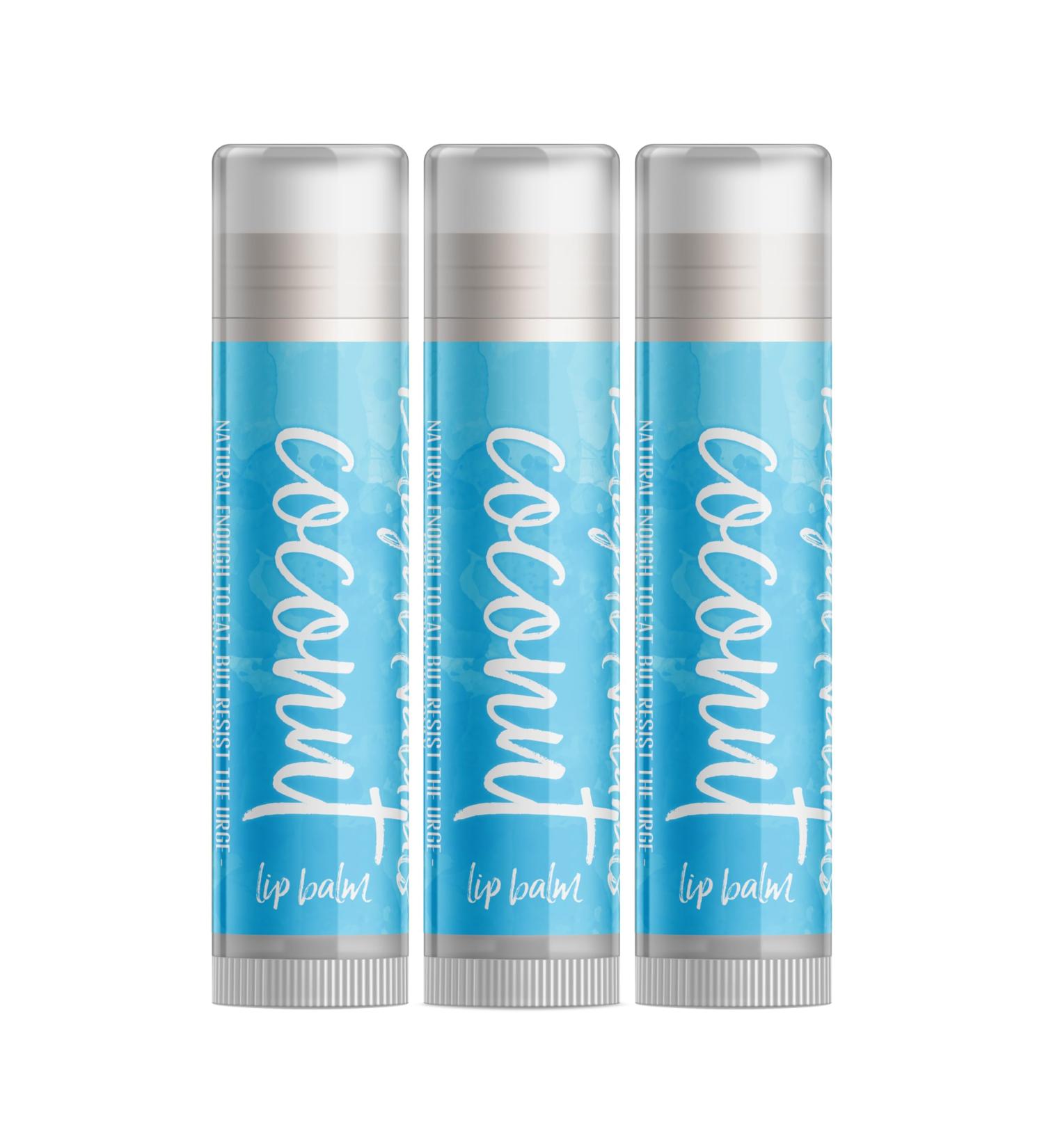 Delight Naturals Coconut Lip Balm - Three Pack 3 Pack - Buy Online on GoSupps.com