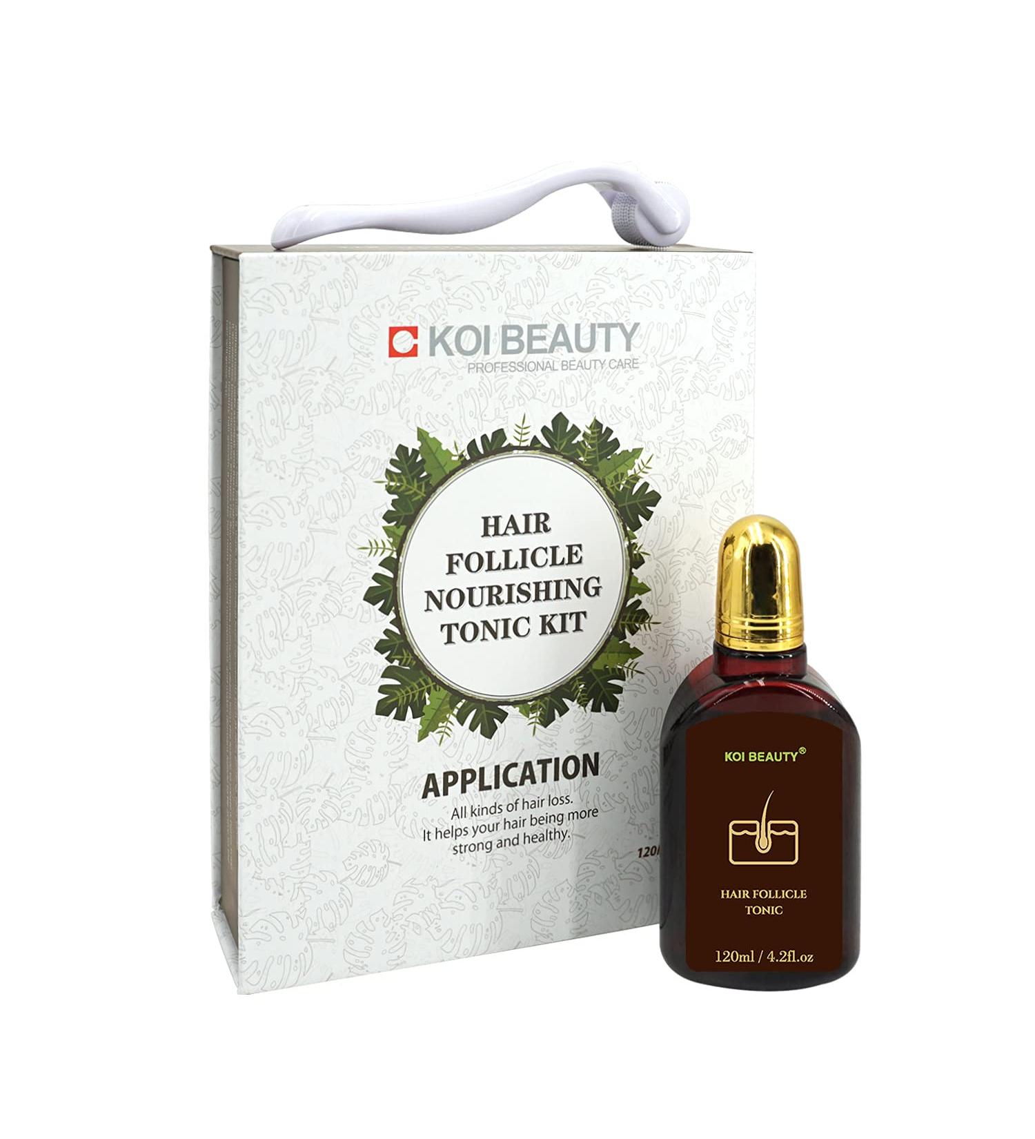 Beard Hair Growth Roller Tonic Kit - 4oz Serum Oil with Derma Roller for Men and Women - Buy Online on GoSupps.com