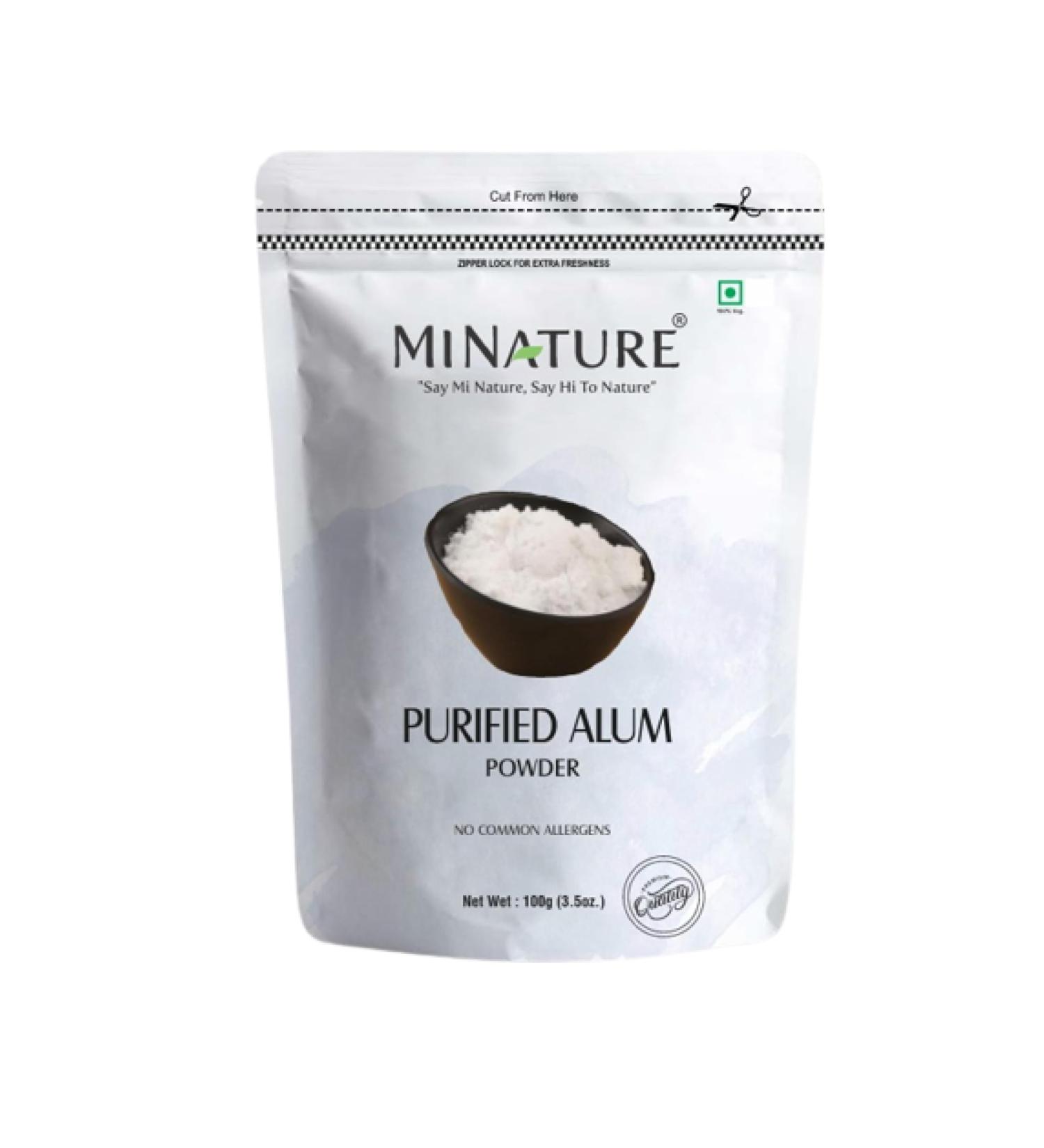Buy mi Nature Purified Fitkari Alum Powder | Natural Water Purifier & Deodorant | 227 gm - Cruelty-Free & Pure - Buy Online on GoSupps.com
