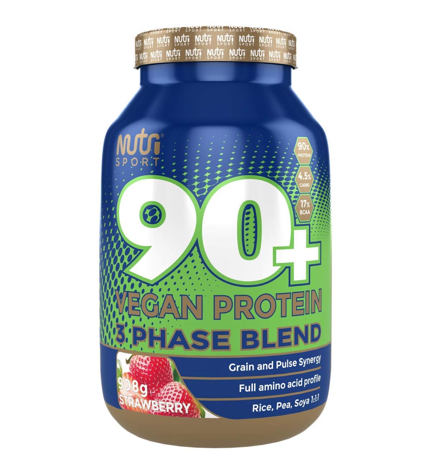 Nutrisport Nutrisport Aspartame Free 90 Plus Vegan Strawberry Protein Powder 32 oz