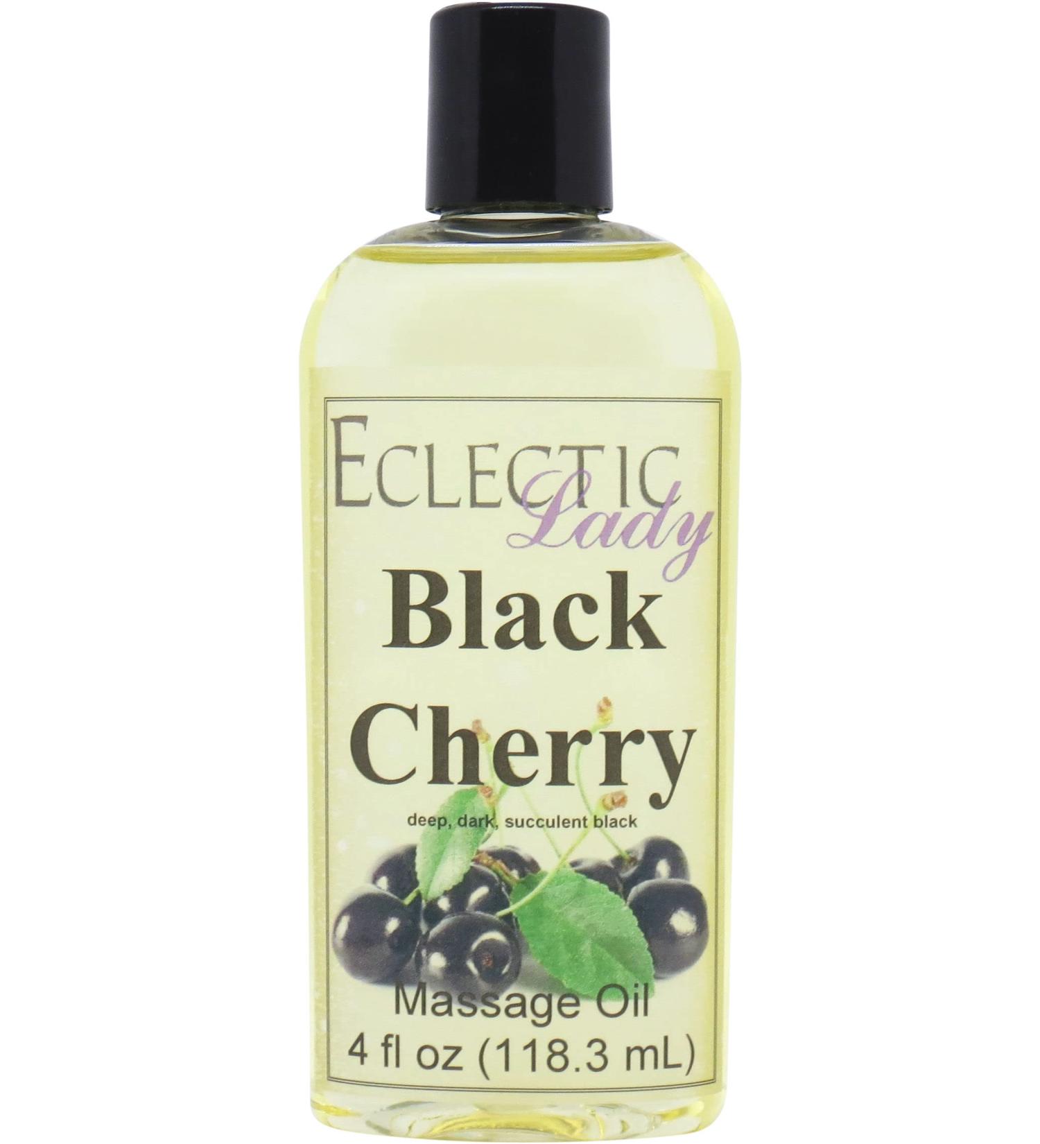 Black Cherry Massage Oil 4 oz - Sweet Almond & Jojoba Oil Preservative Free for Aromatherapy & Relaxation - International Shipping Available - Buy Online on GoSupps.com