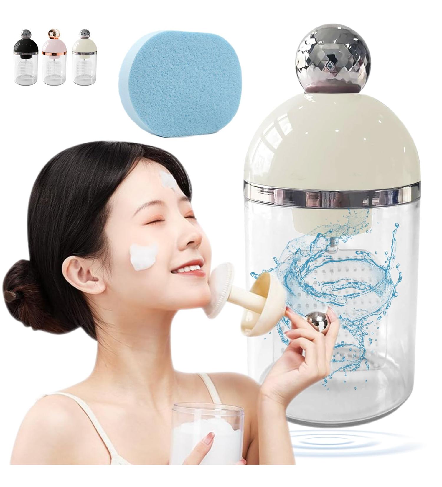 Electric Foam Maker for Facial Cleansing | Foaming Facial Cleanser Machine (Beige) - Shop Internationally - Buy Online on GoSupps.com