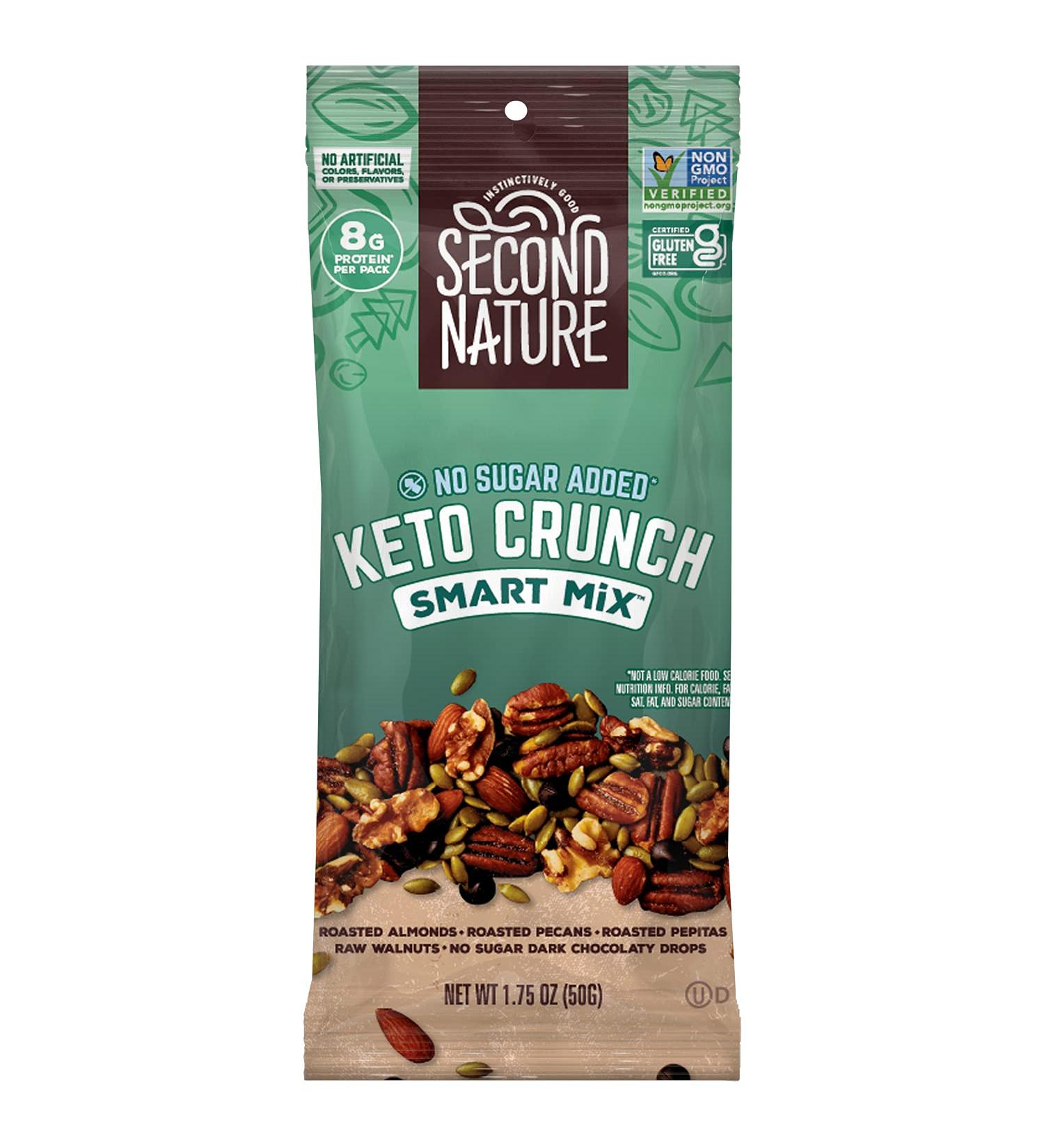 Second Nature Keto Crunch Smart Snack Mix 1.75 oz. (Pack of 12) - Gluten-Free & Certified Keto Snack - Buy Online on GoSupps.com
