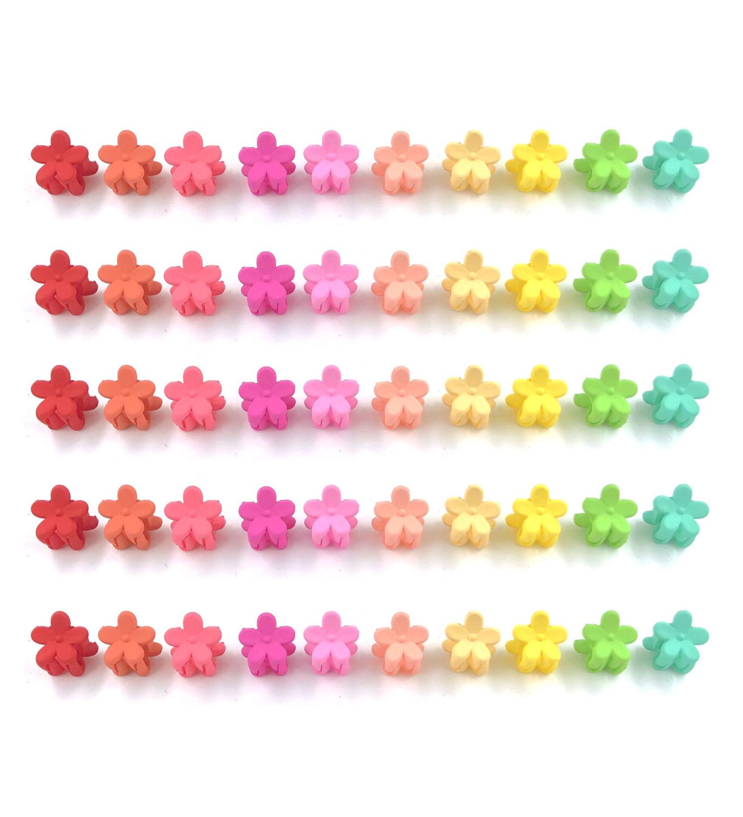 100 Pack Mini Flower Hair Claw Clips for Girls & Women - Assorted Baby Hair Accessories in Random Colors - Buy Online on GoSupps.com