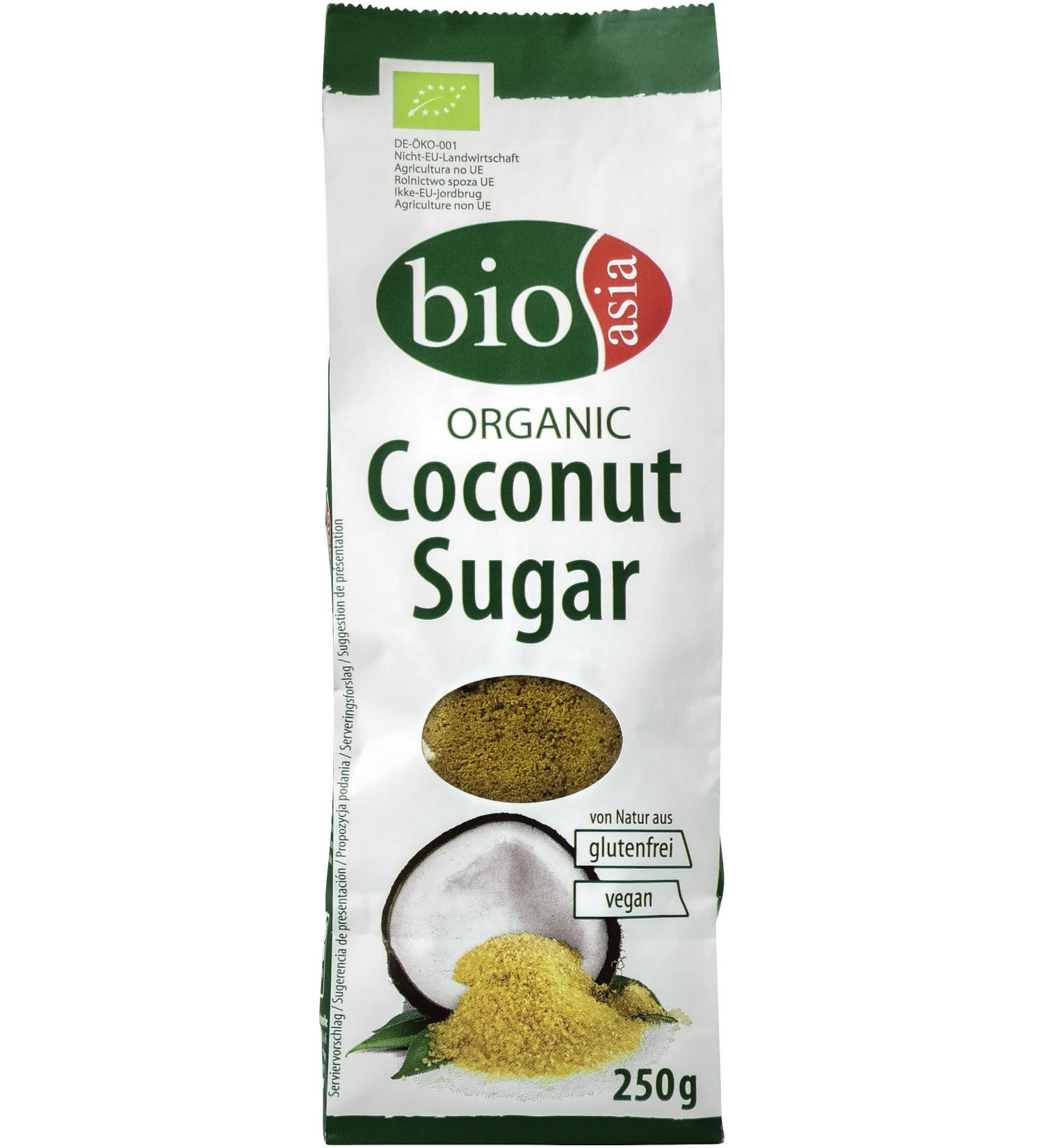 BIOASIA Organic Coconut Blossom Sugar | 100% Pure Additive-Free Vegan & Gluten-Free | 4 x 250g - International Shipping Available - Buy Online on GoSupps.com