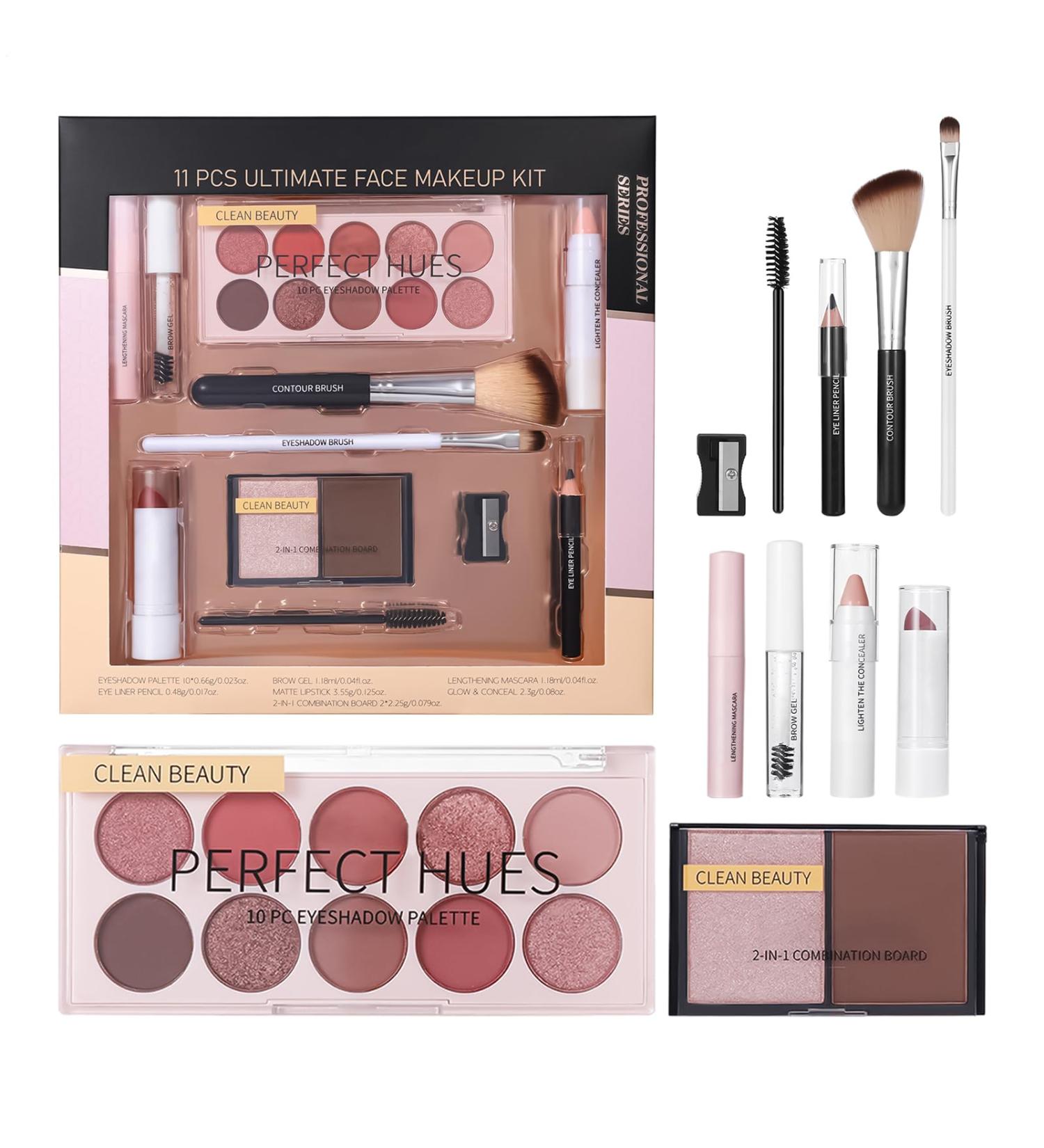  Luckxing Makeup Kit for Beginners - Complete Kit for Young Girls 11 Pieces Mascara Concealer Eyeshadow Palette Lipstick for Girls and Teens Christmas Birthday - Buy Online on GoSupps.com