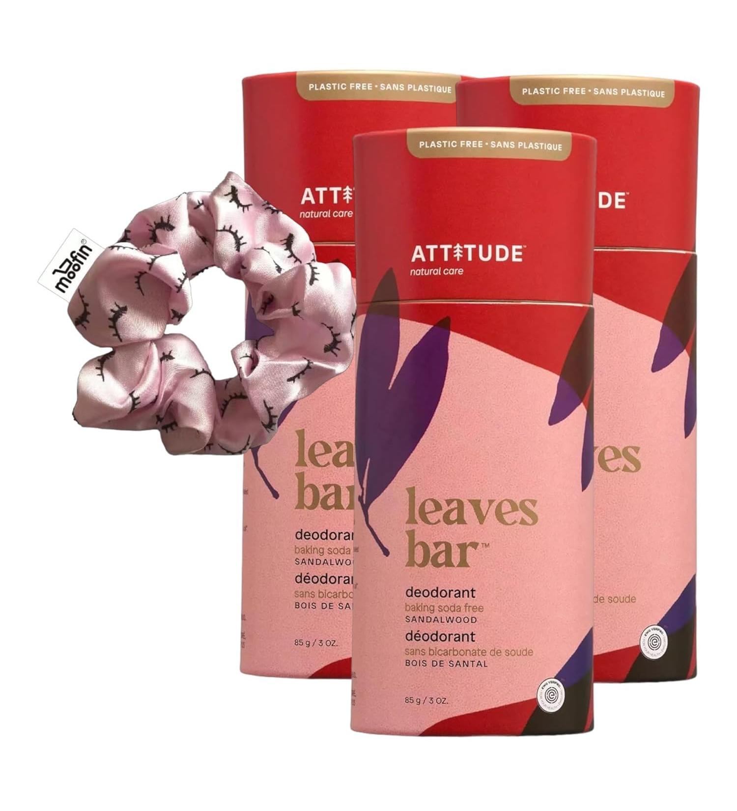 ATTITUDE Leaves Bar Deodorant Sandalwood Vegan Aluminum Free EWG Verified Plastic Free Baking-Soda Free Pack of 3 Cruelty-Free - Buy Online on GoSupps.com