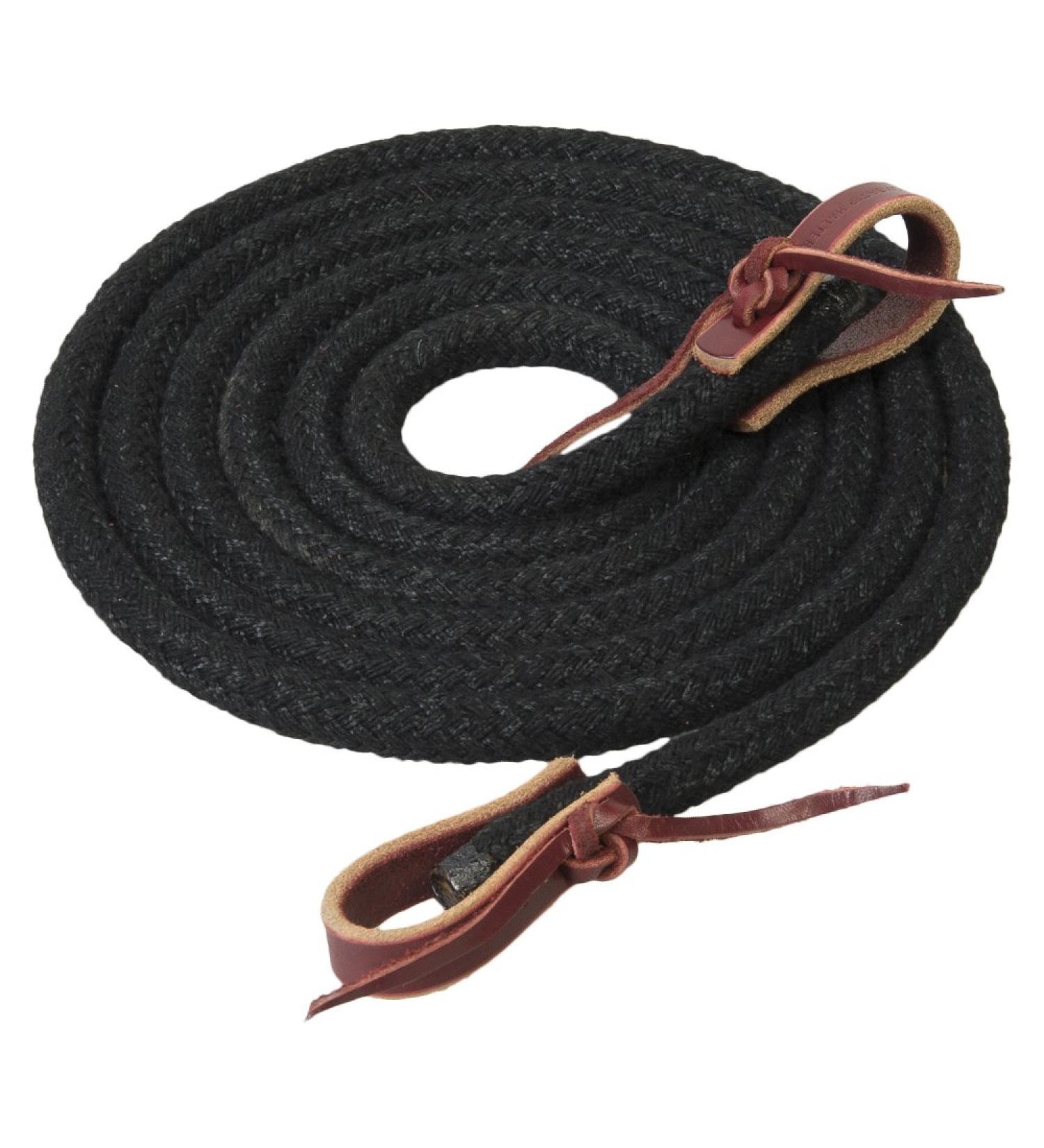 Weaver Leather Silvertip Horseman's Braid Trail Rein 1/2-Inch x 10-Feet Black