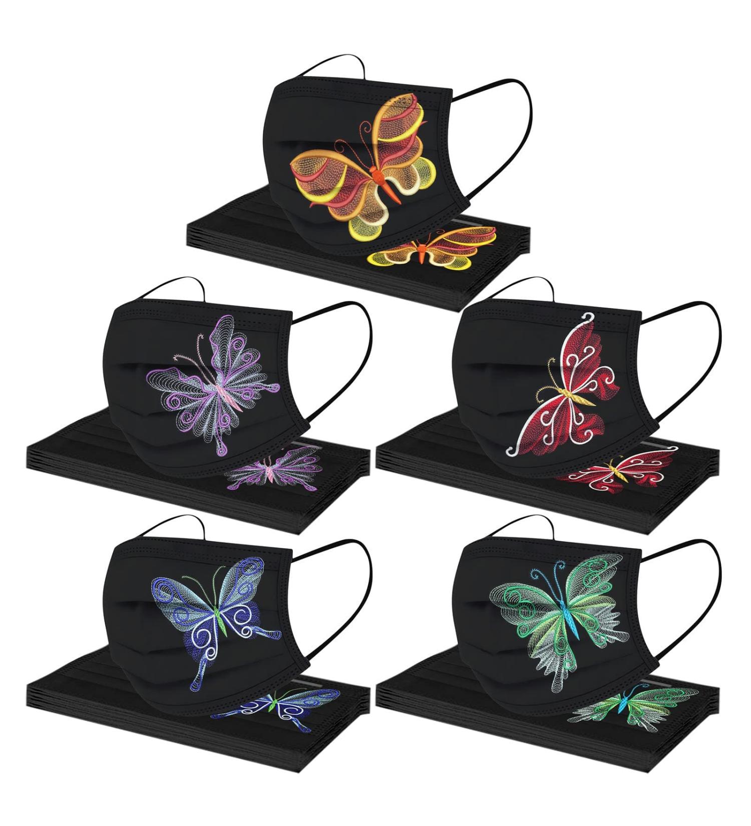 Winfer 3-Layer Disposable Mouth Protection 50/100 Pack Colored Print Breathable Bandana Scarves for Adults | International Shipping Available - Buy Online on GoSupps.com