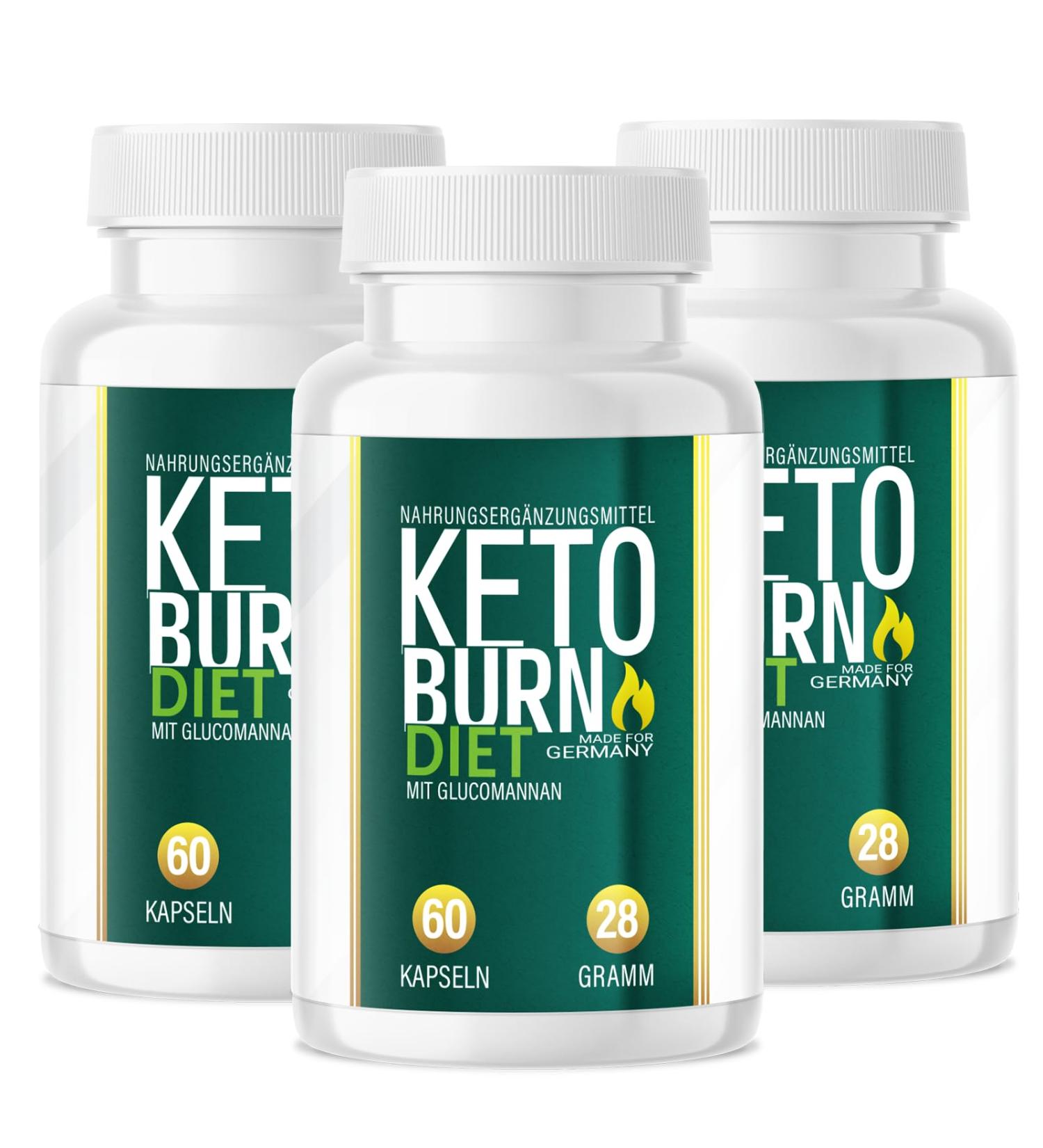 New: Keto Burn Diet - The original capsules with high -quality natural ingredients for women + men dietary supplements with glucomannan - 180 pieces