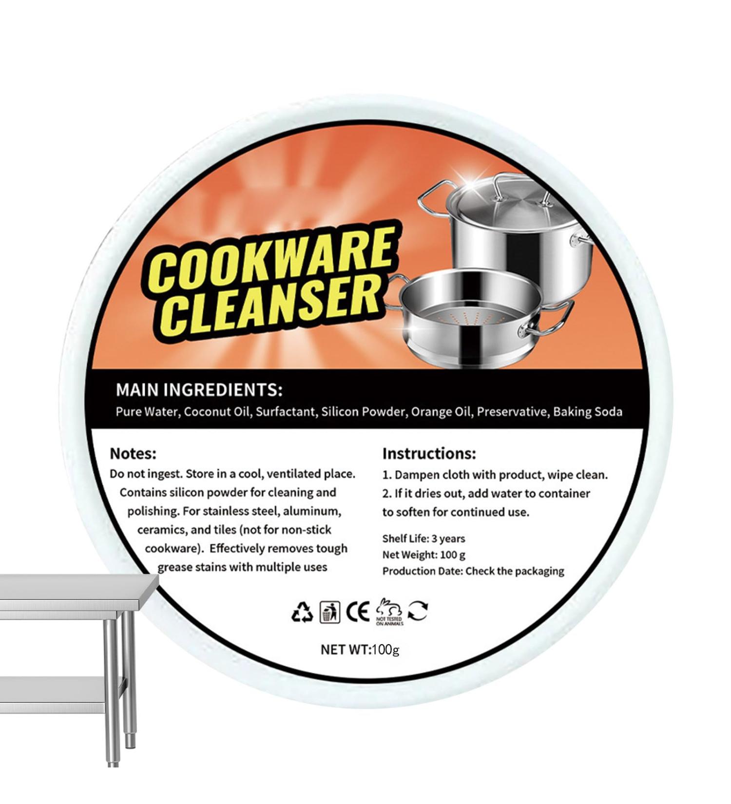 Cookware Cleaner - Polishing Stainless Steel Pan Cleaner Quick Oven Cleaner Fast Kitchen Supplies for Stubborn Rust Stains Household Hard Water Deposits Rowces 100g Set - Buy Online on GoSupps.com