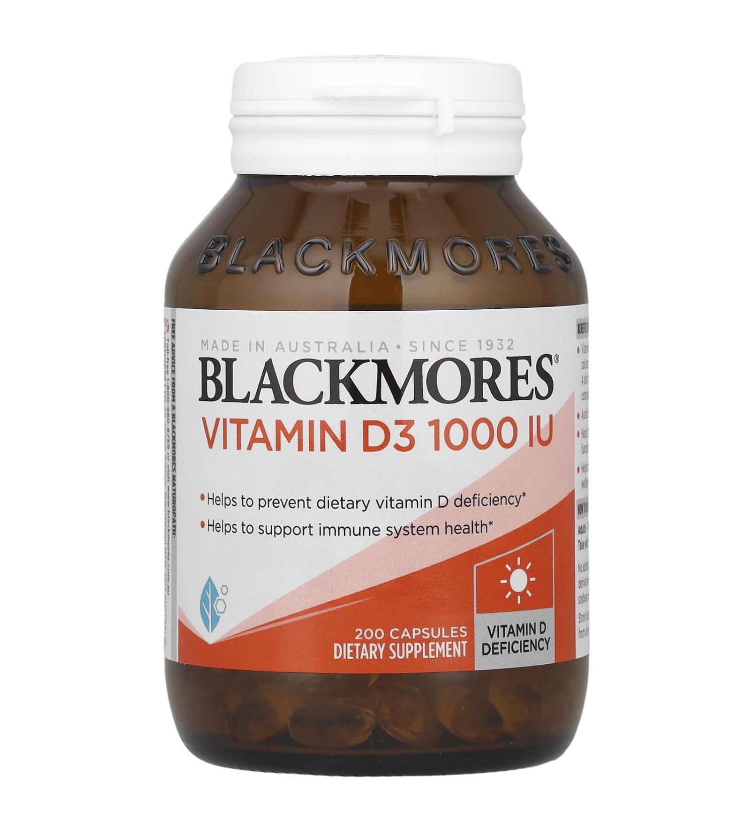 Blackmores Vitamin D3 25 mcg (1 000 IU) 200 Capsules