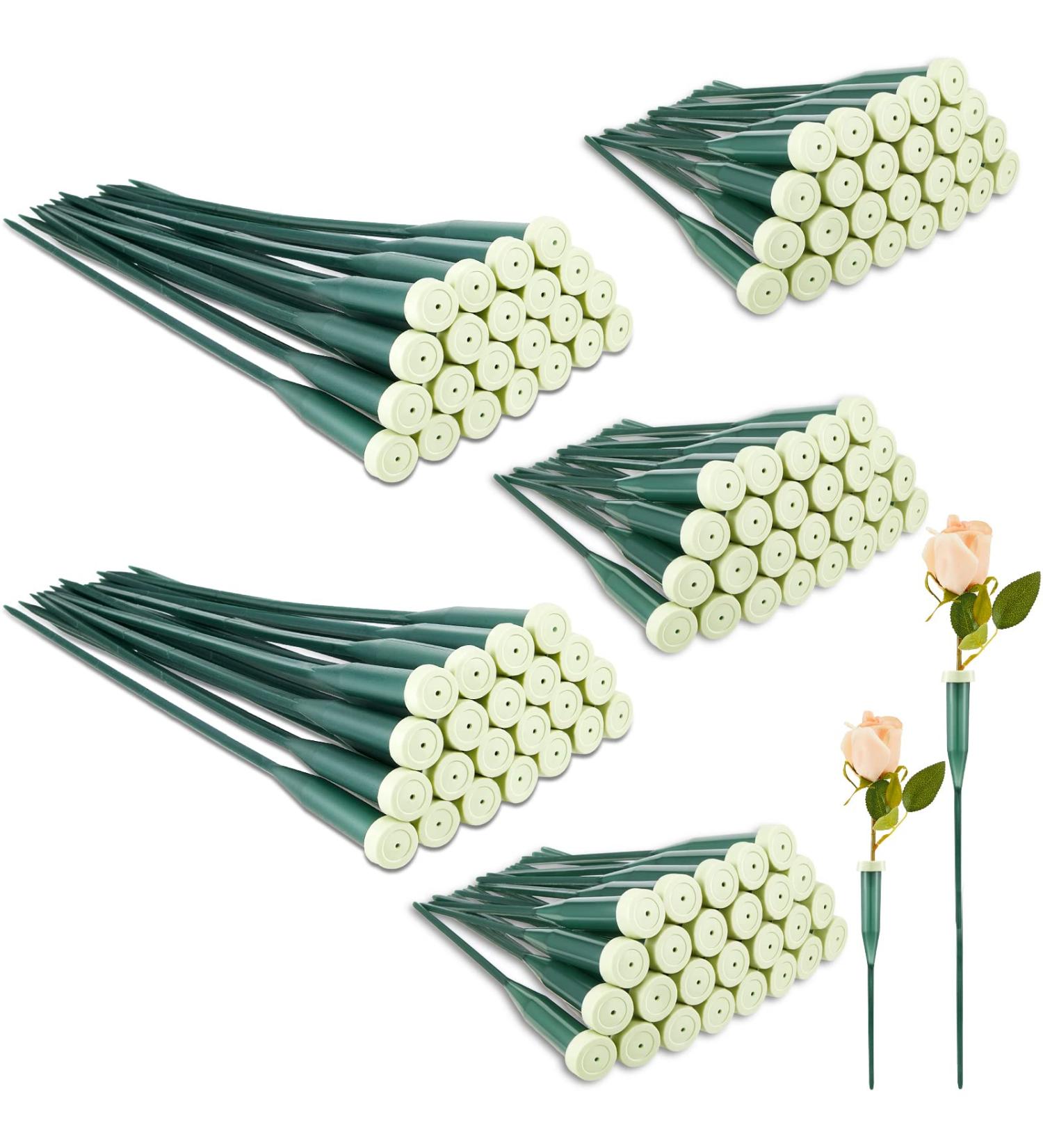 144 Pcs Floral Water Tubes with Rubber Cap - Green Plastic Flower Tubes for Fresh Flowers - 12 Inch and 6 Inch Sizes - Ideal for Flower Stem Arrangements - Buy Online on GoSupps.com