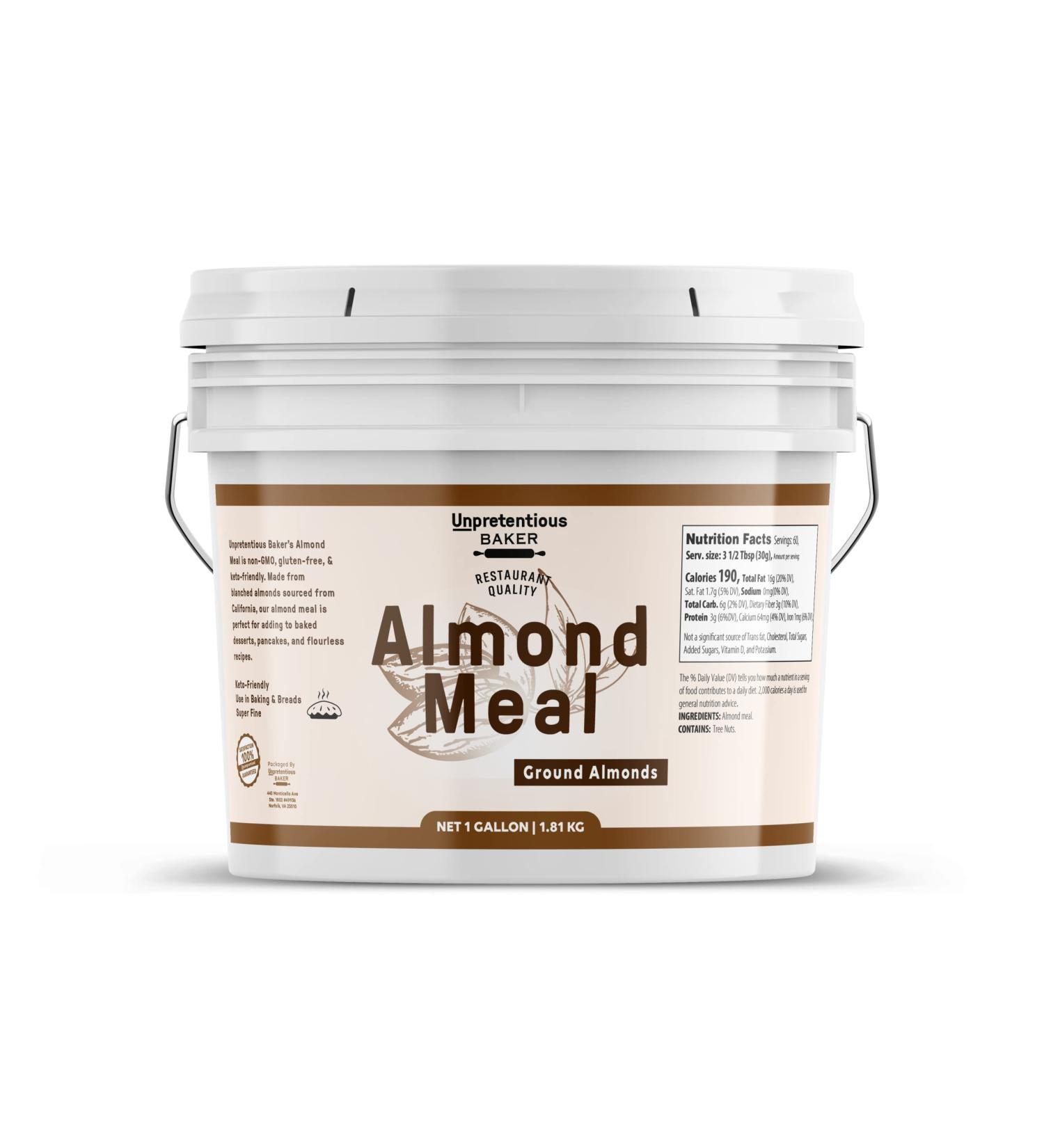 Unpretentious Baker Almond Meal - 1 Gallon Bucket for Breading, Rubs, Breads & Baked Goods - Buy Online on GoSupps.com
