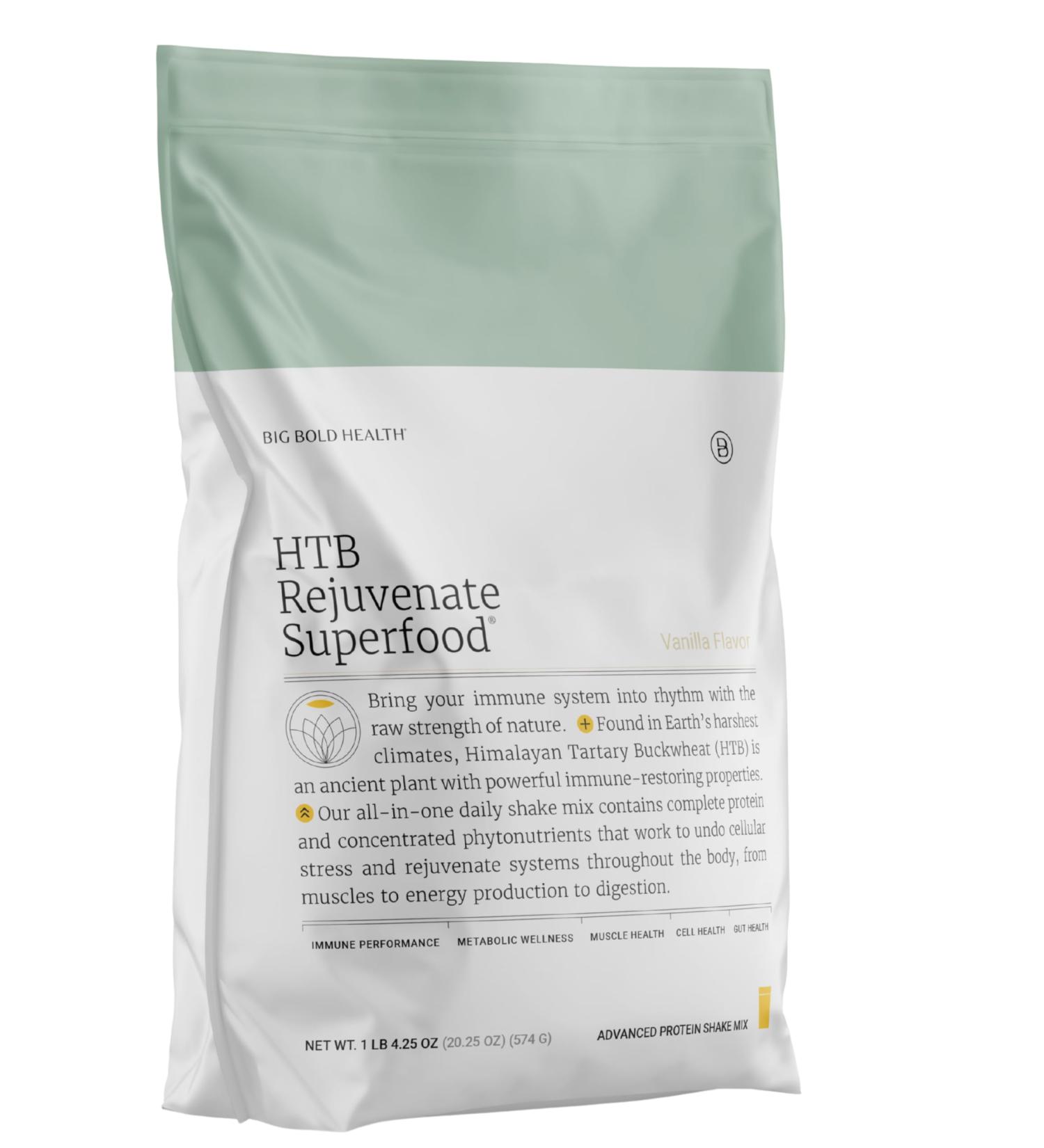 BIG BOLD HEALTH HTB Rejuvenate Superfood Plant-Based Protein Powder Himalayan Tartary Buckwheat with Polyphenols & 17g Protein Gut Support & Immune Balance (Vanilla Flavor) - Buy Online on GoSupps.com