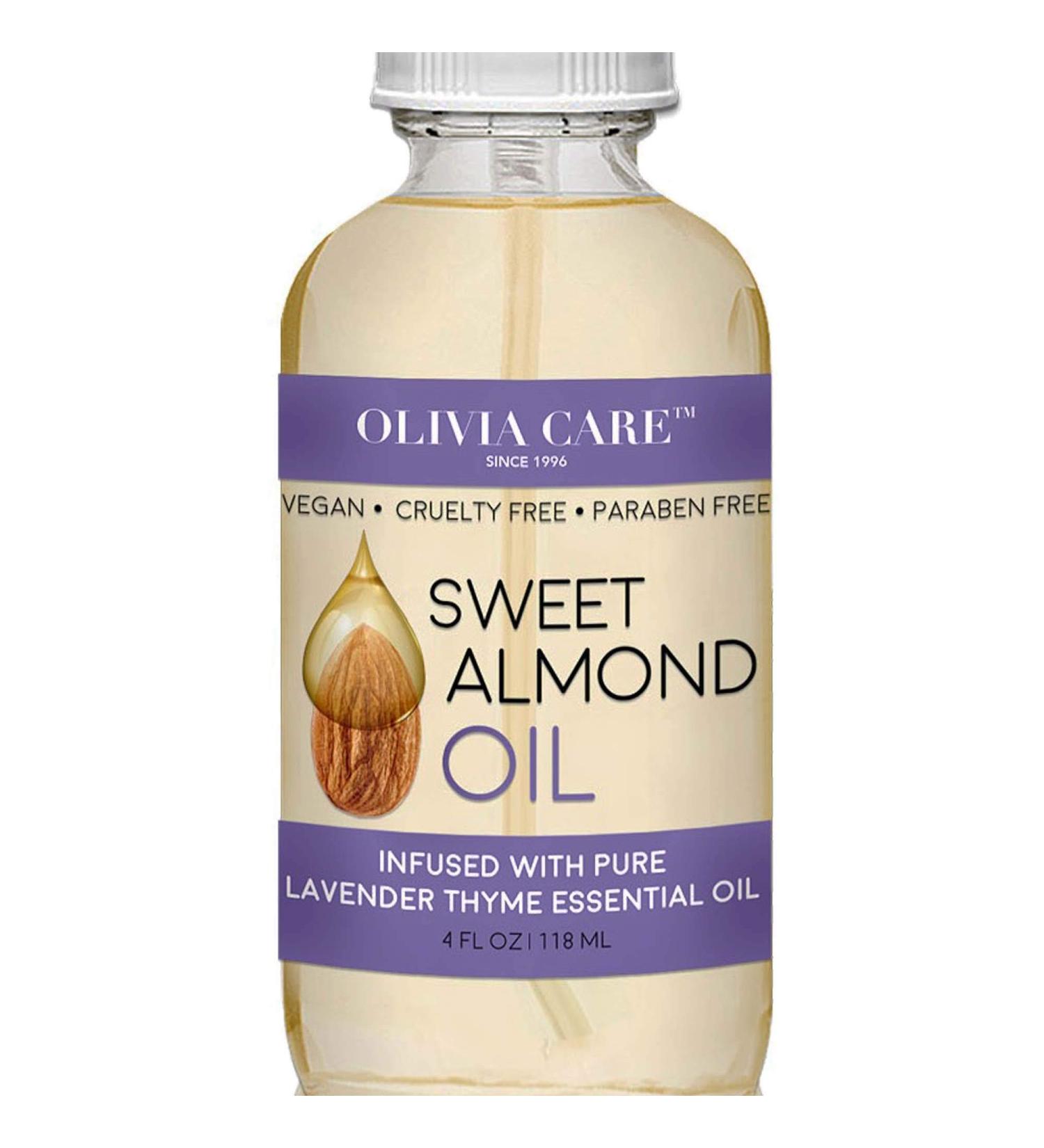 Olivia Care Sweet Almond & Lavender Essential Oil - 100% Natural Vegan Moisturizer for Soothing Skin Protection & Circulation - Shop Internationally - Buy Online on GoSupps.com
