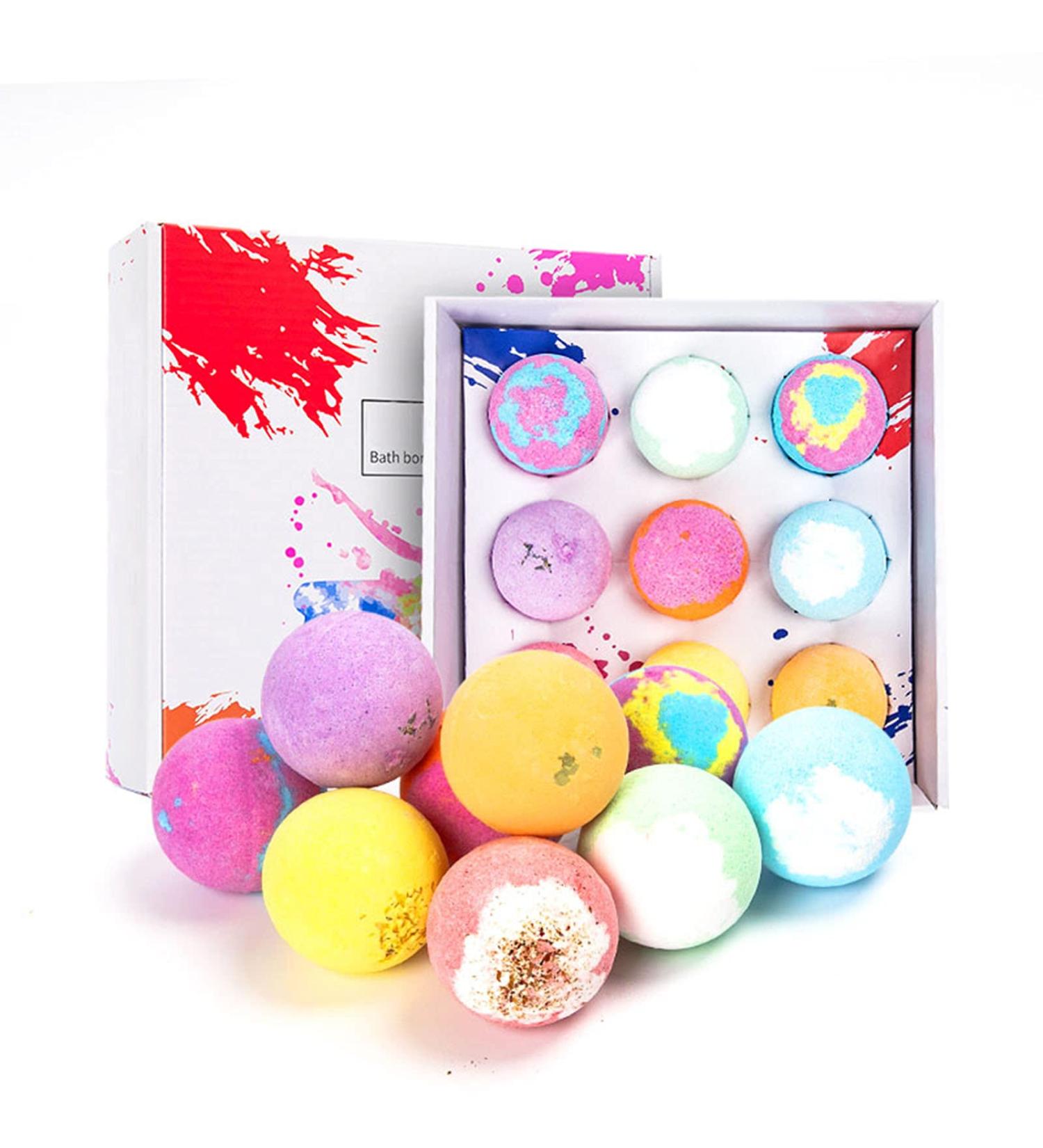 Auyeetek Bath Bombs 9 Pcs Organic Fizzies Spa Kit for Women and Girls - Perfect Gifts for Birthday, Valentines, Christmas, Anniversary and More - Buy Online on GoSupps.com