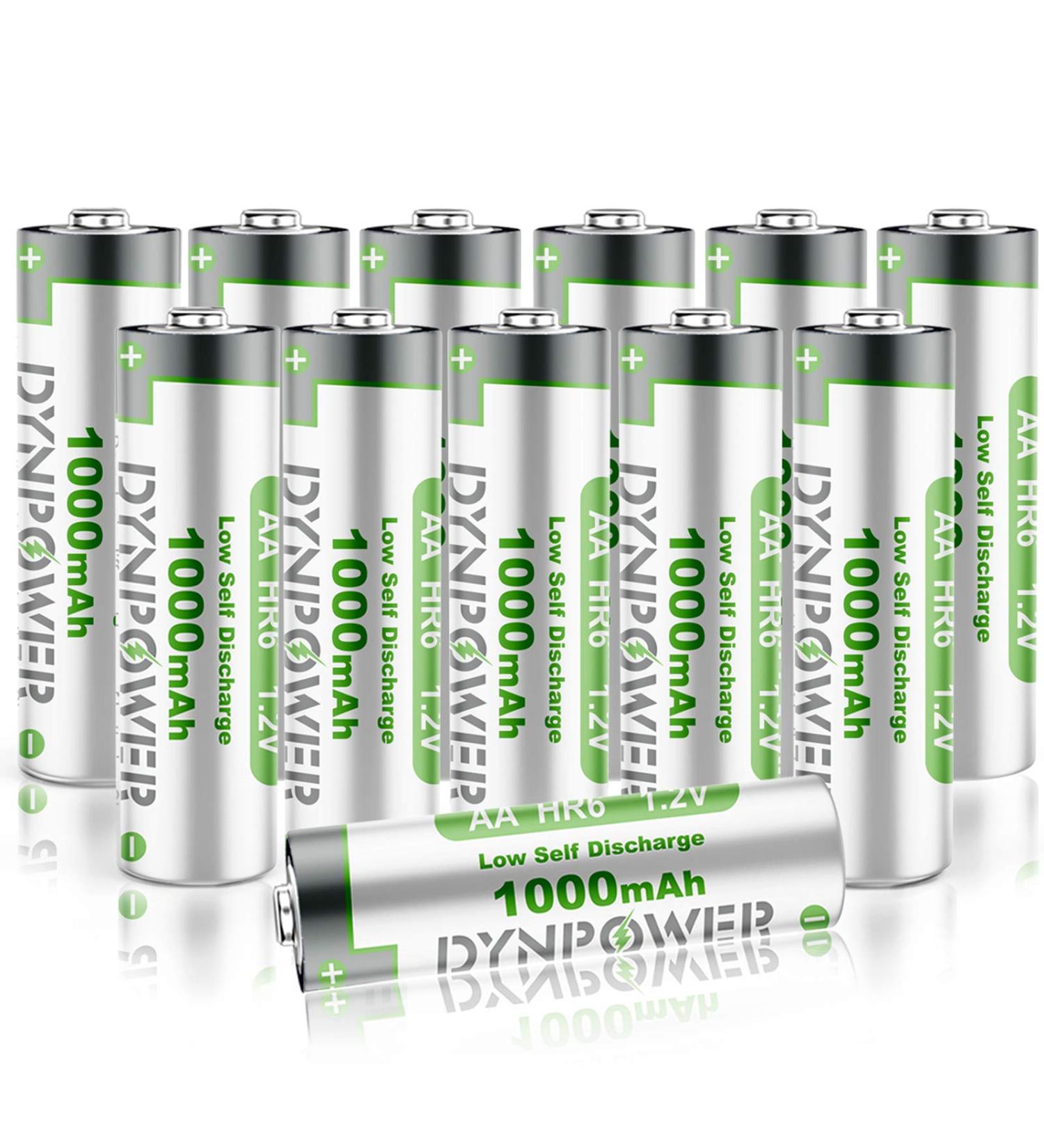 NiMH AA 1000mAh Rechargeable Batteries - Pre-Charged 1.2V for Solar Lights & Garden Use - 12 Pack - Buy Online on GoSupps.com