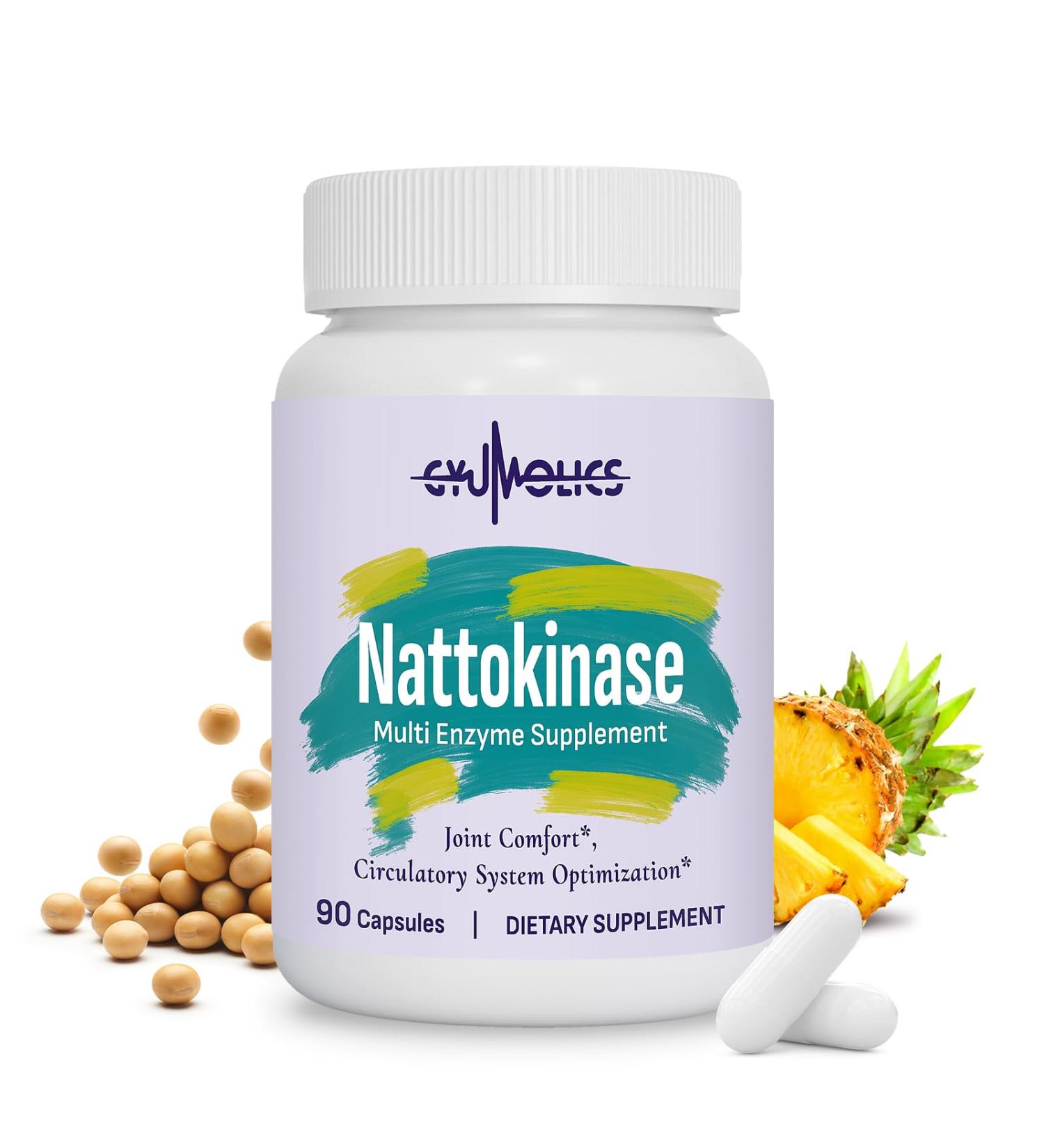 Nattokinase Supplement 10000FU with Organic Nattokinase Serrapeptase Bromelain Curcumin Vitamin E & Ginseng Movement Comfort 90 Capsules 90 Count (Pack of 1) - Buy Online on GoSupps.com
