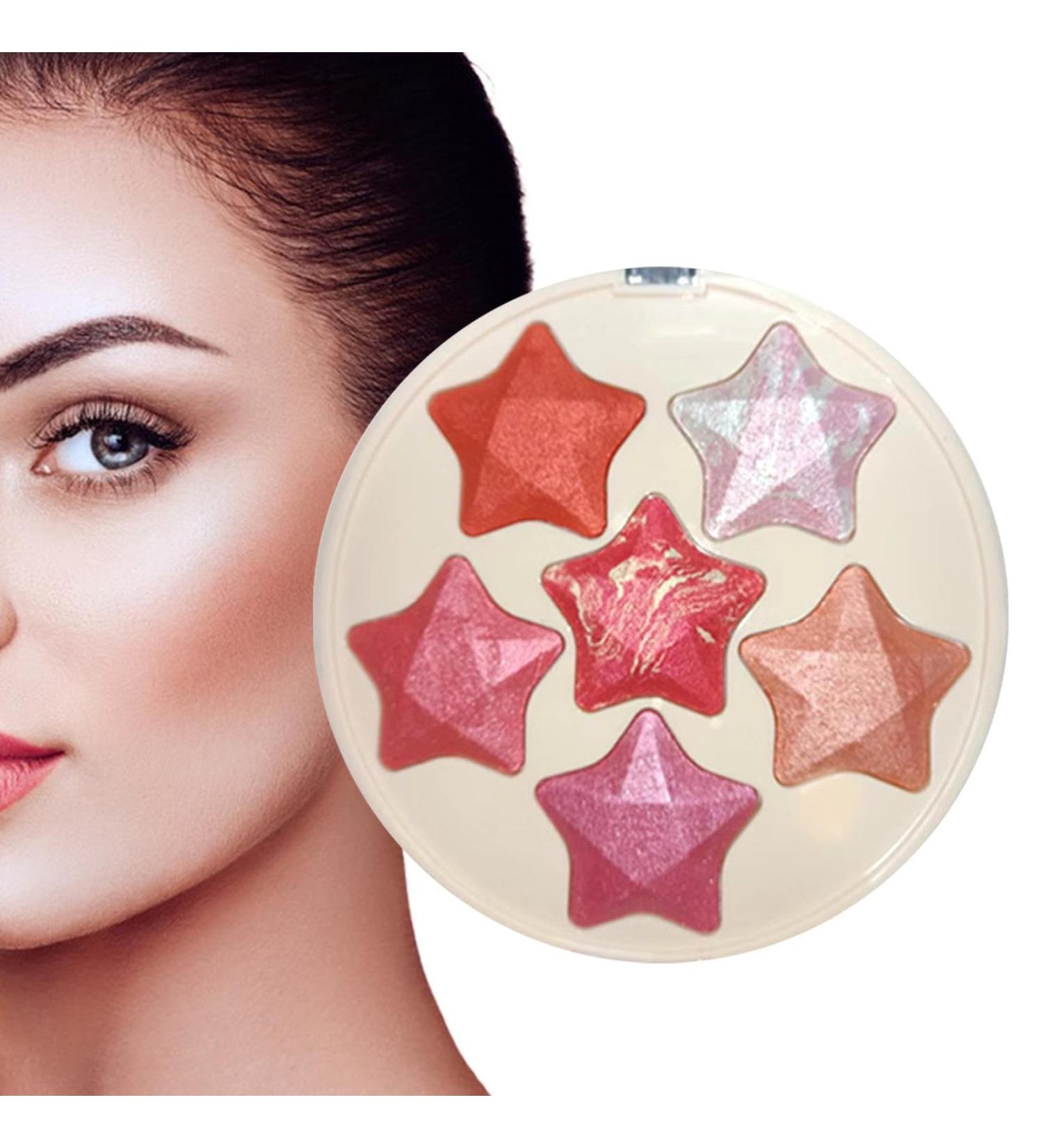 Shimmer Highlighter Blush Long Lasting Shimmer Face Palette 6 Colors Makeup Accesoories For Girlfriend Mother Women Girl And Daughter Rowces 01 - Buy Online on GoSupps.com