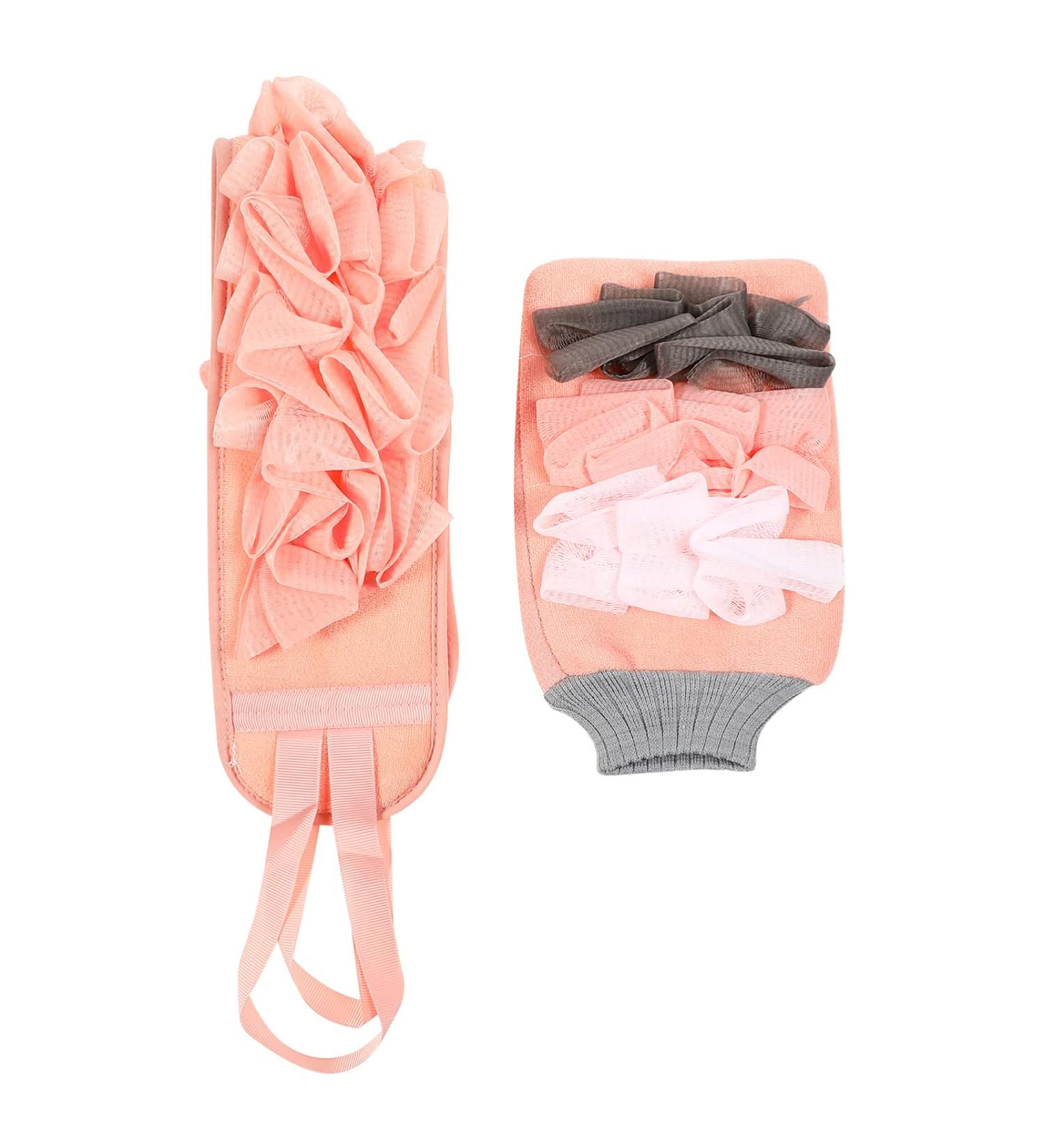 Minkissy 1set Bath Towel Loofah Dish Sponge Exfoliate Glove Double-Sided Gloves Body Scrubber Baby Mitts Metal Nail File Washing Articles Shower Things Double Sided Bath Flower Pink - Buy Online on GoSupps.com