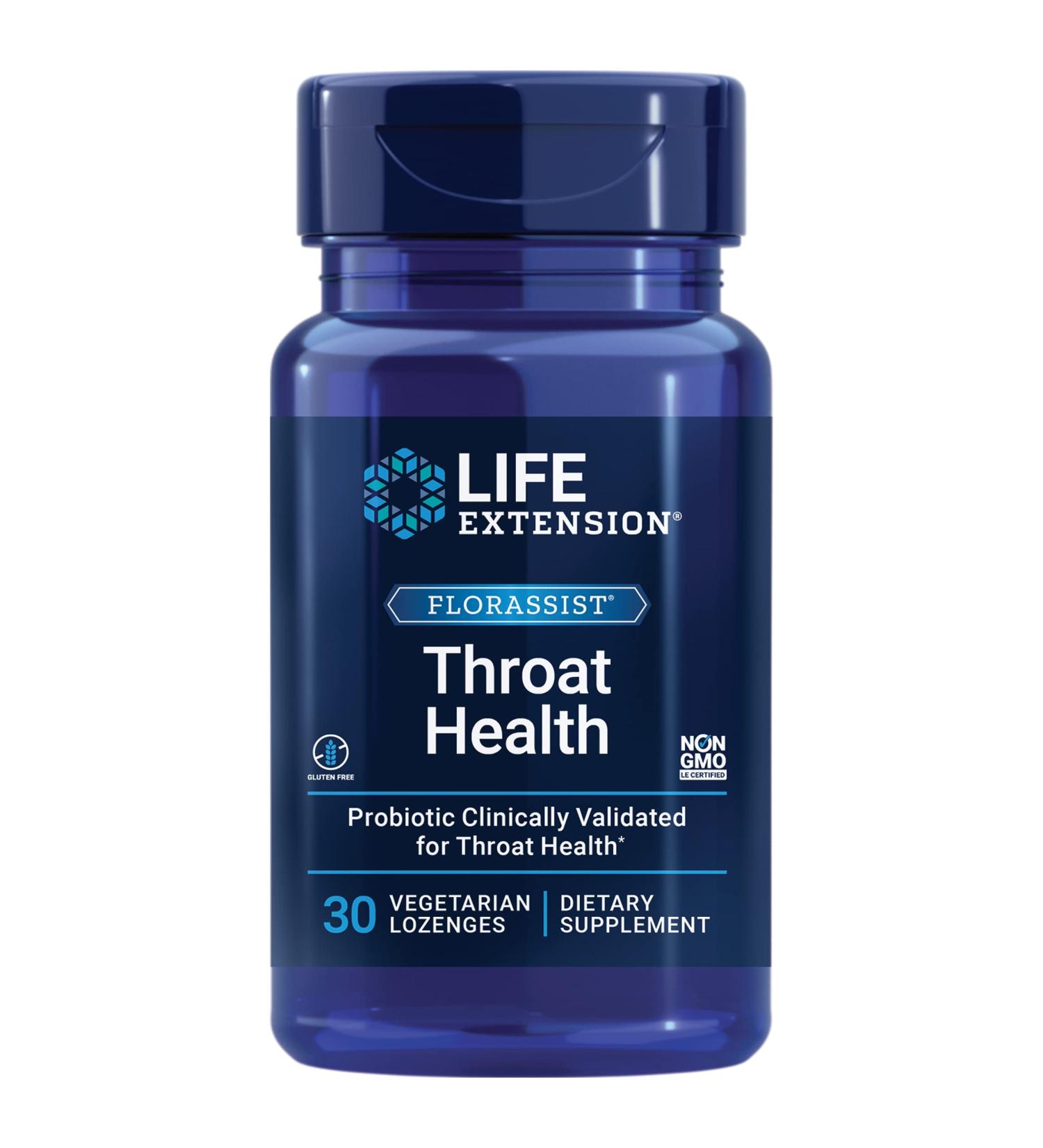 Life Extension FLORASSIST Throat Health Lozenges - 30 Count for Soothing Relief - Buy Online on GoSupps.com
