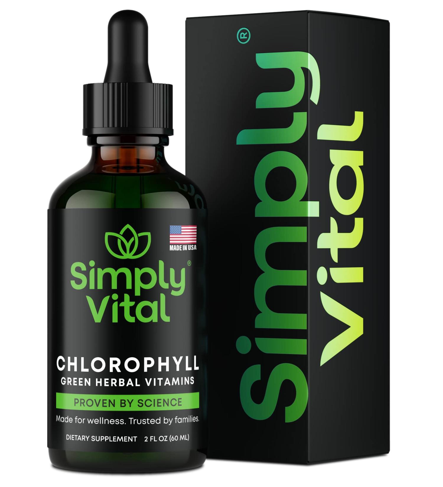 Chlorophyll Liquid Drops - Energy Boost & Clear Skin Formula - Natural Superfood for Immune & Digestion Support - Made in USA - 2 FL OZ - Buy Online on GoSupps.com