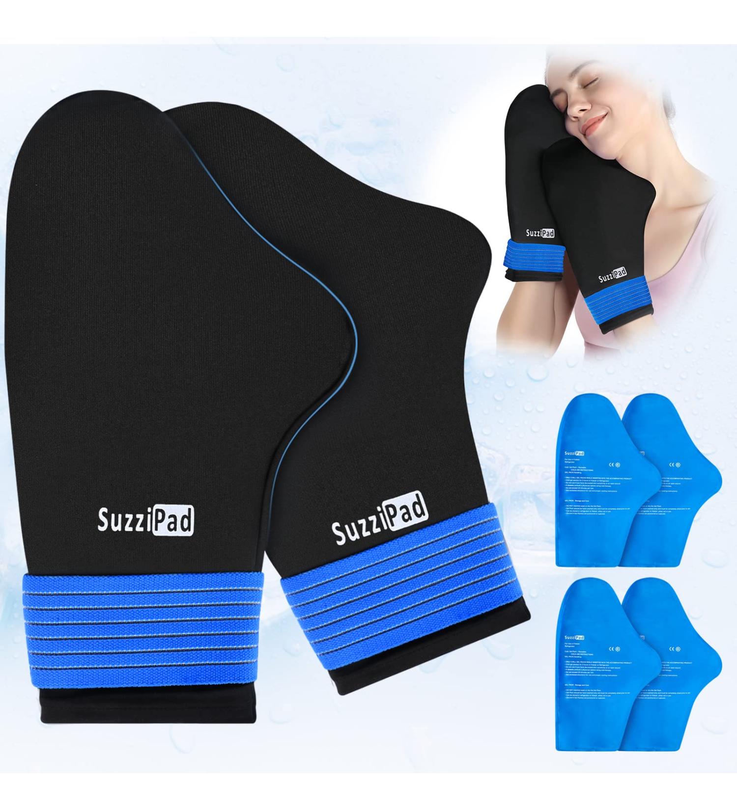 SuzziPad Hand Ice Pack Cold Gloves for Neuropathy & Carpal Tunnel Relief - Microwavable Heated Gloves for Pain Relief - Buy Online on GoSupps.com
