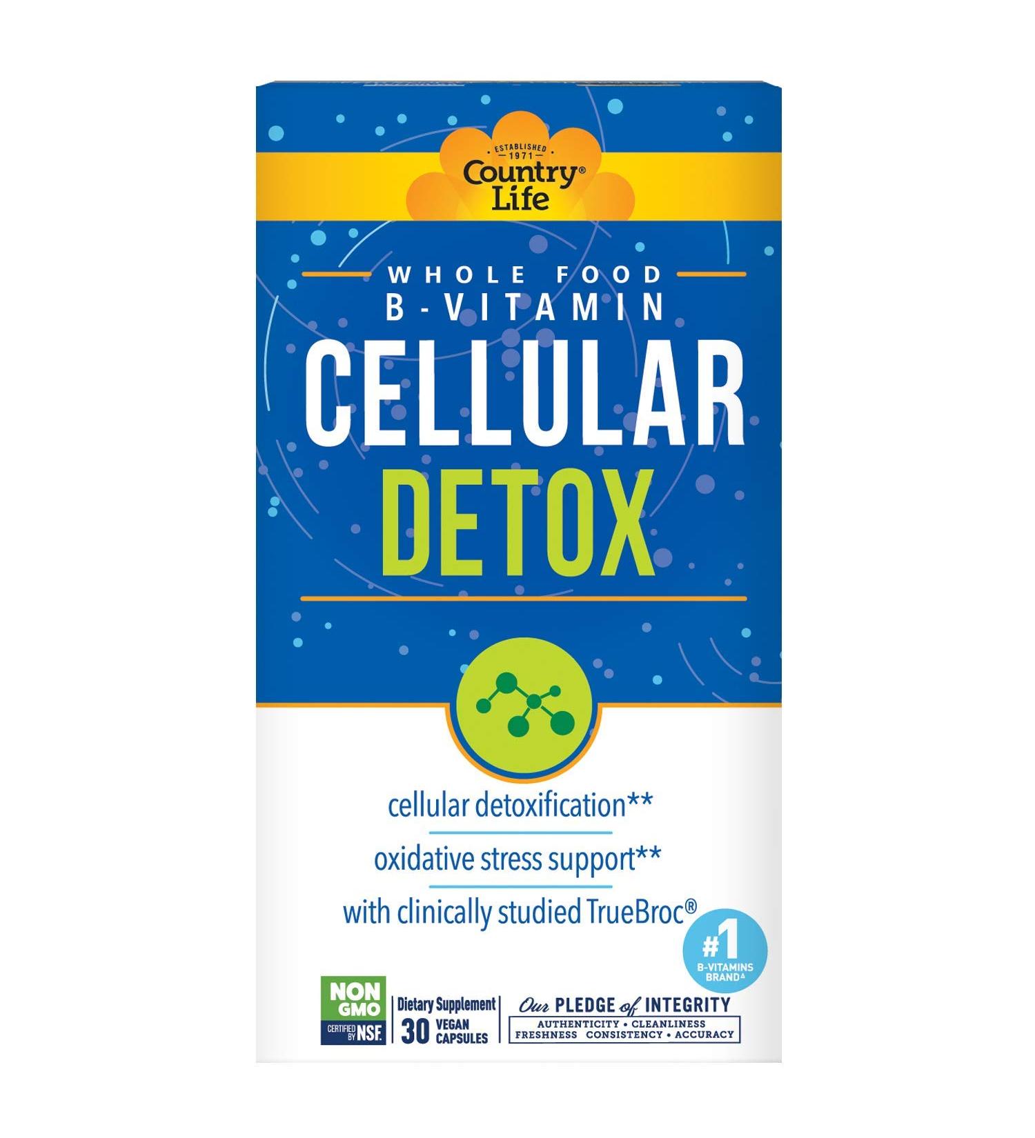 Country Life Whole Food B-Vitamin Cellular Detox - 30 Vegan Capsules for Optimal Health - Buy Online on GoSupps.com