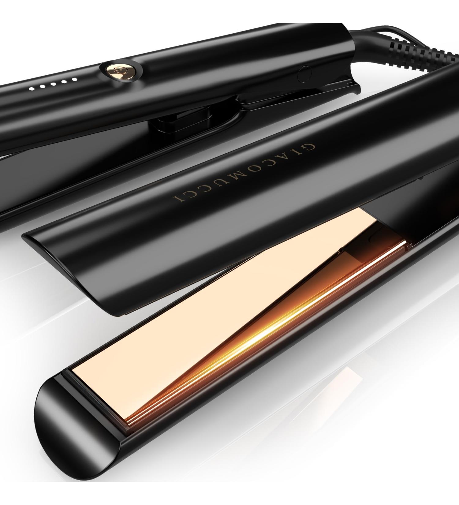 Titanelli 2 in 1 Titanium Hair Straightener & Curler | 100% Pure Ti-Thermal Technology Flat Iron | Professional 1-Inch Styling | Black Gold & Pink Options - Shop Now - Buy Online on GoSupps.com