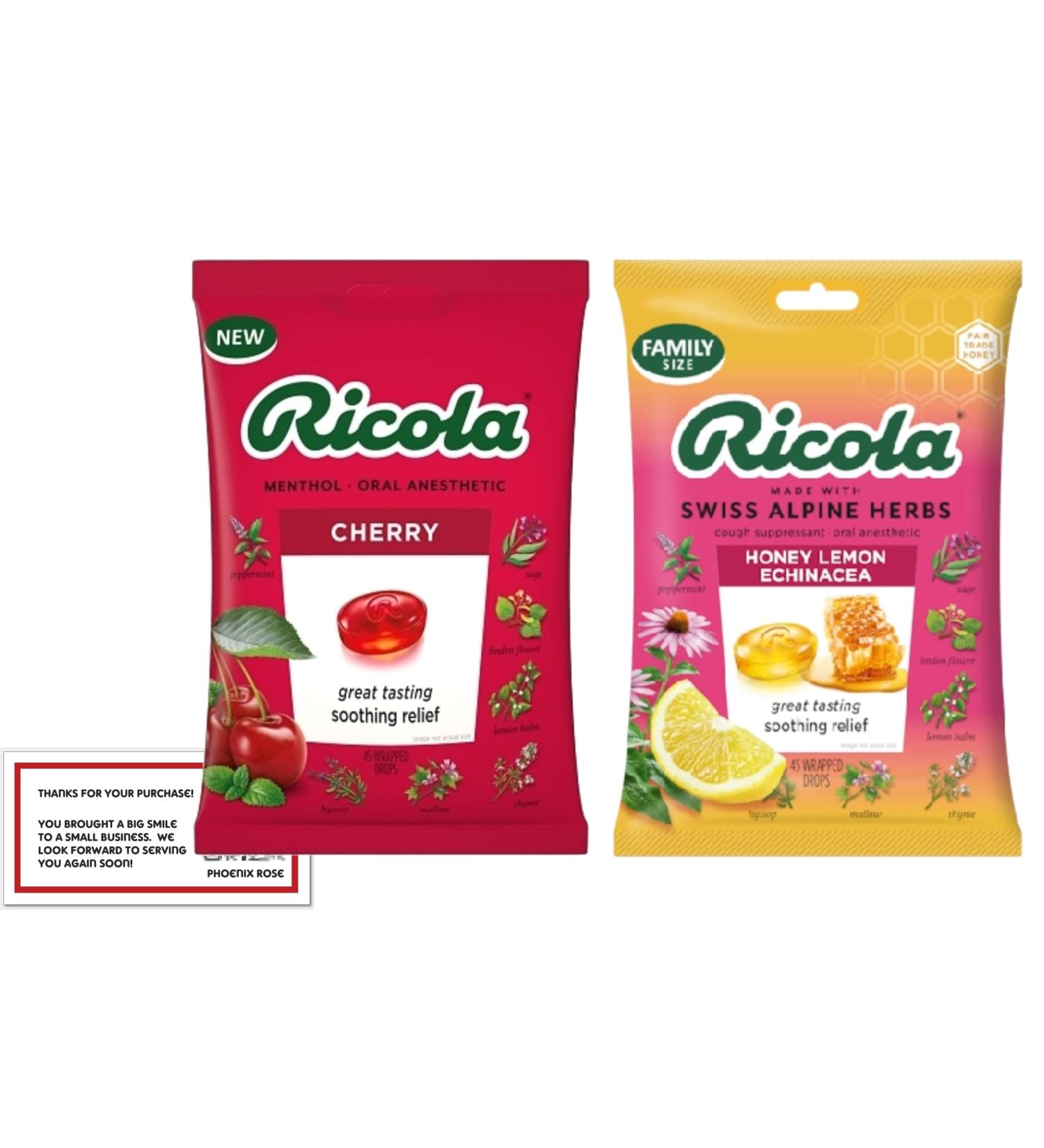Buy Phoenix Rose RicoIa Cherry & Honey Lemon Echinacea Cough Drops - 90 Pieces | Bonus Fridge Sticker - International Shipping Available - Buy Online on GoSupps.com