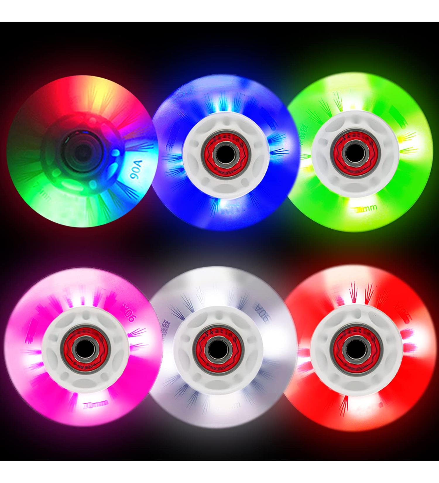 FYANER Light Up Inline Skate Wheels 80mm Blue - 4 Pack Luminous Flash Replacement Wheels - Buy Online on GoSupps.com