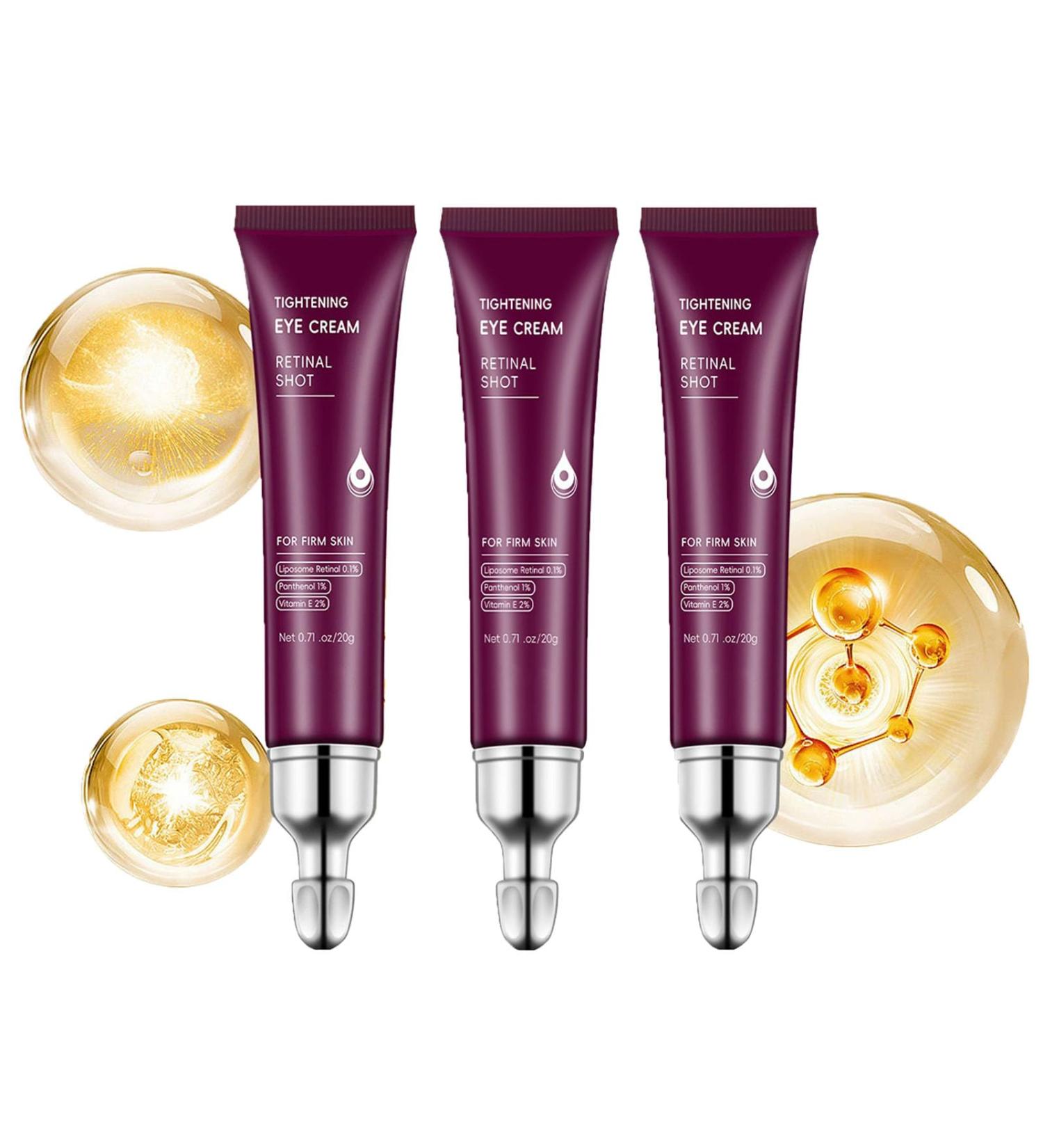 3 Pcs Retinol Eye Cream Anti Aging Under Eye Cream for Dark Circles Puffiness Wrinkles Fine Lines and Under-Eye Bags Deep Moisturizing & Firming for a Firm Smooth Youthful Look All Skin Types - Buy Online on GoSupps.com