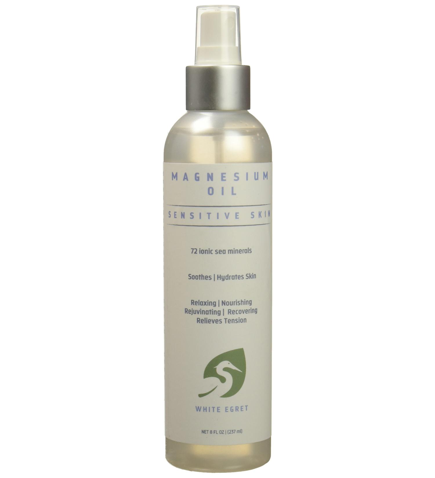 White Egret Sensitive Skin Magnesium Spray 8oz | Natural Topical Relief - Buy Online on GoSupps.com
