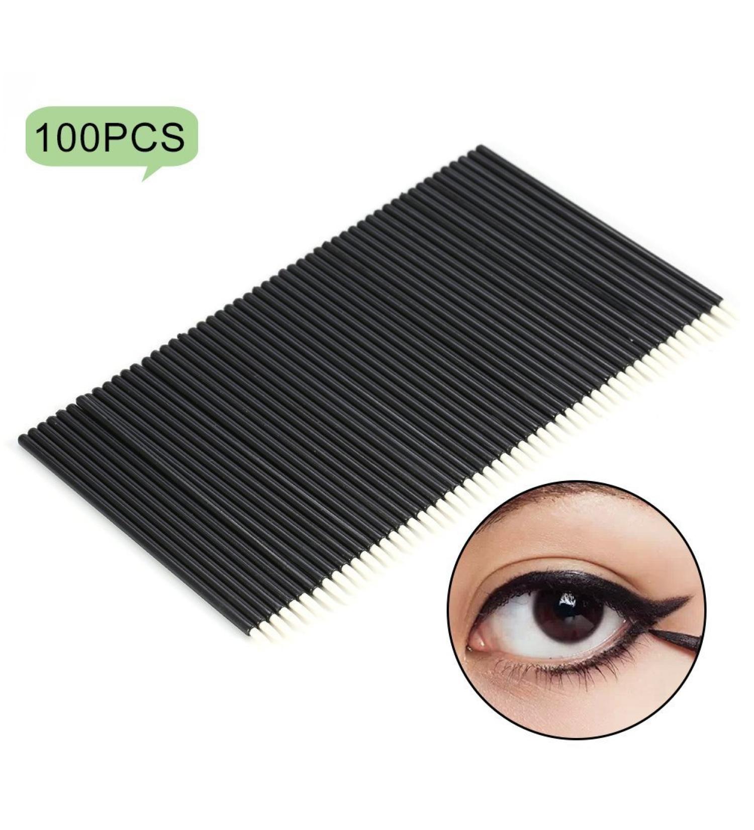 Brino 100 Pcs Disposable Eyeliner Brush Set - Premium Eye Shadow Applicators for Flawless Eye Makeup | International Shipping Available - Buy Online on GoSupps.com