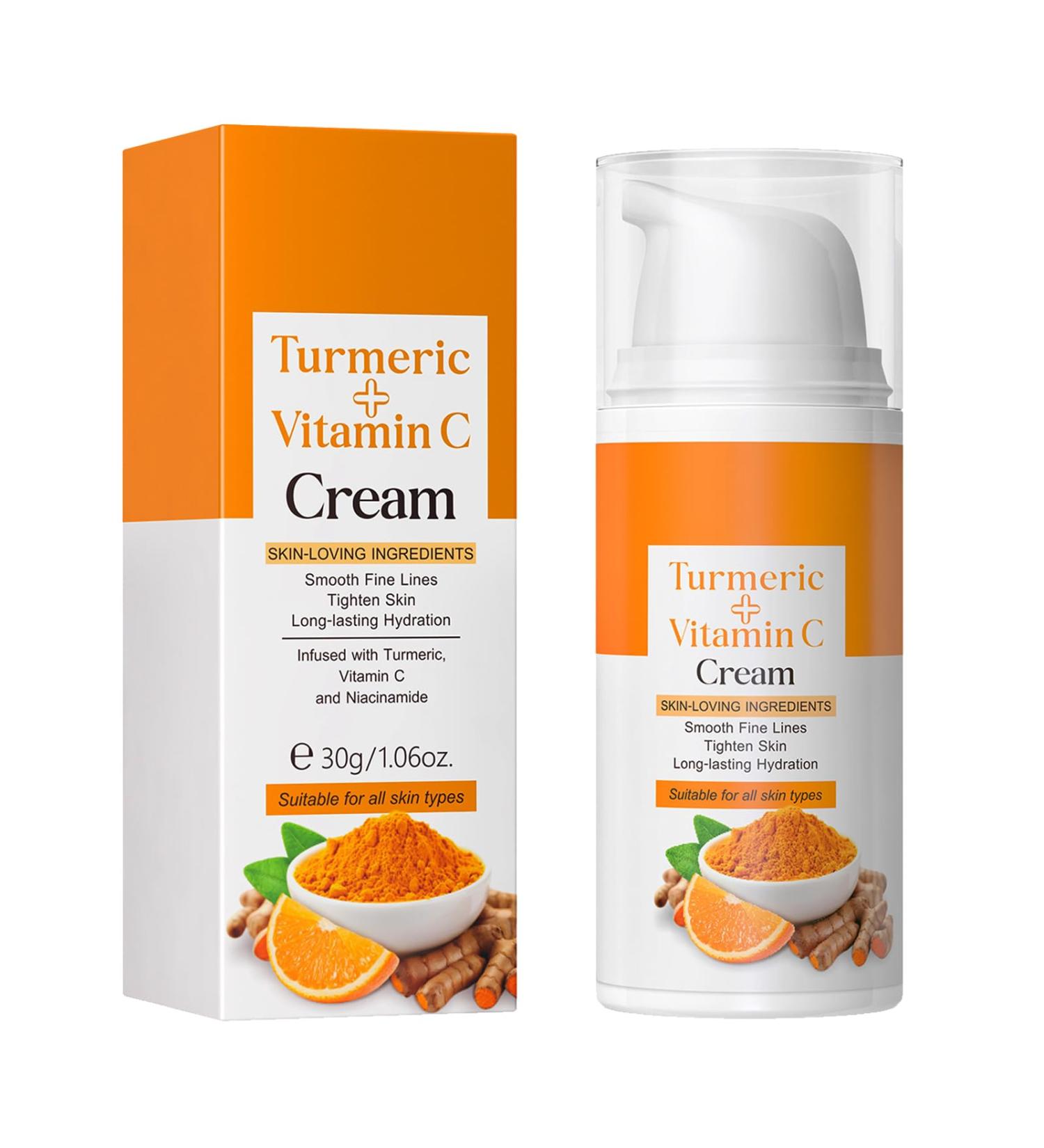  GNAUMORE Turmeric Vitamin Cream Turmeric Whitening and Brightening Cream Moisturizing Vitamin C Repair Gel for Men and Women Dark Spot Remover 30g - Buy Online on GoSupps.com