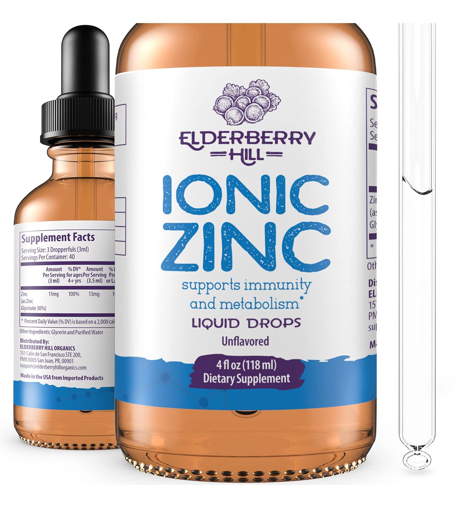 Vegan Liquid Ionic Zinc Glycinate Drops - Non-GMO Immunity & Metabolism Support - 4 oz - Buy Online on GoSupps.com