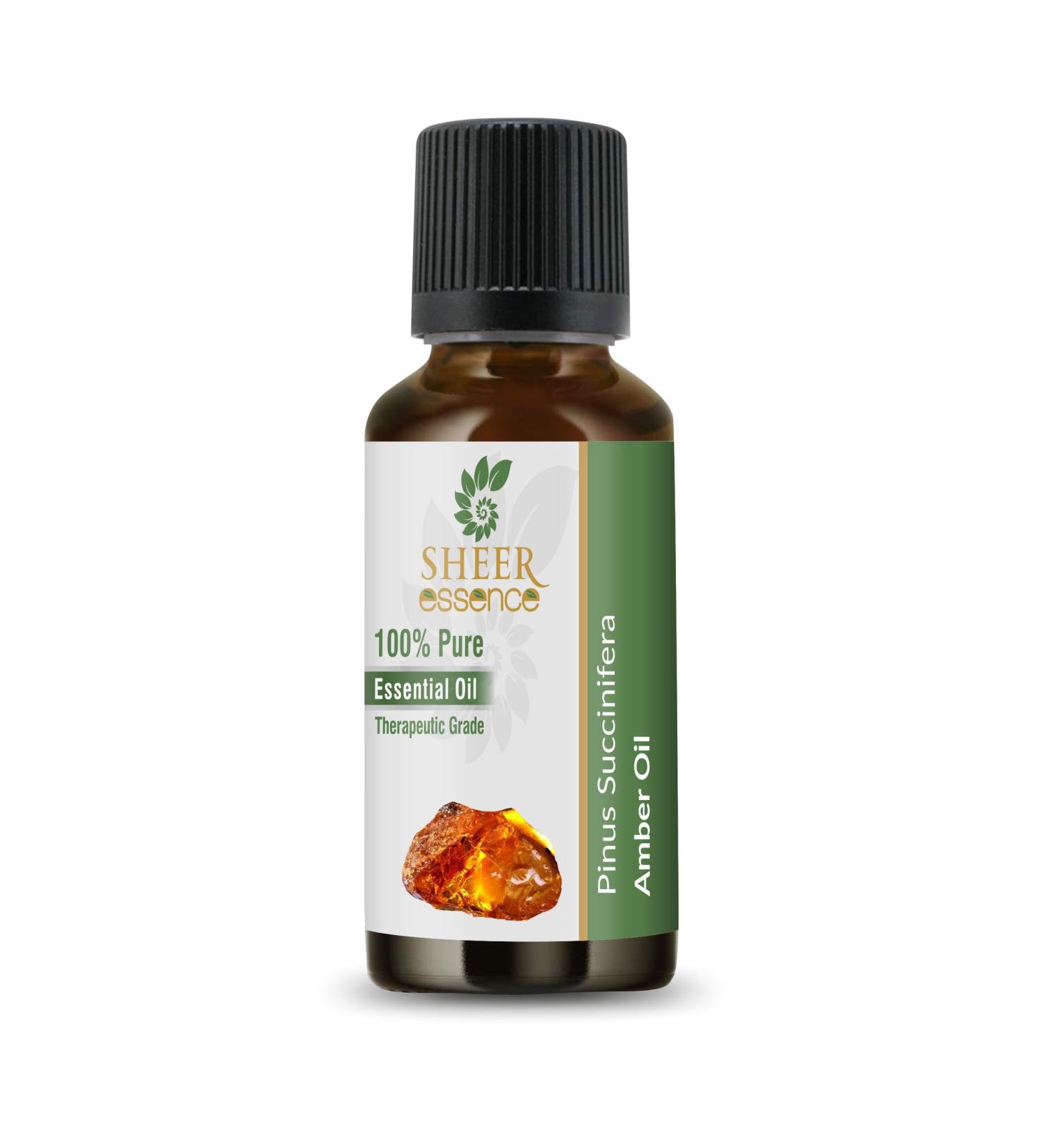 Sheer Essence Essential Oils 4oz to 169floz - 100% Pure and Natural - Therapeutic Grade Oil - Huge 4 Fluid Ounces Bottle with Premium Glass Dropper (Amber Oil) (5ML Amber Oil)