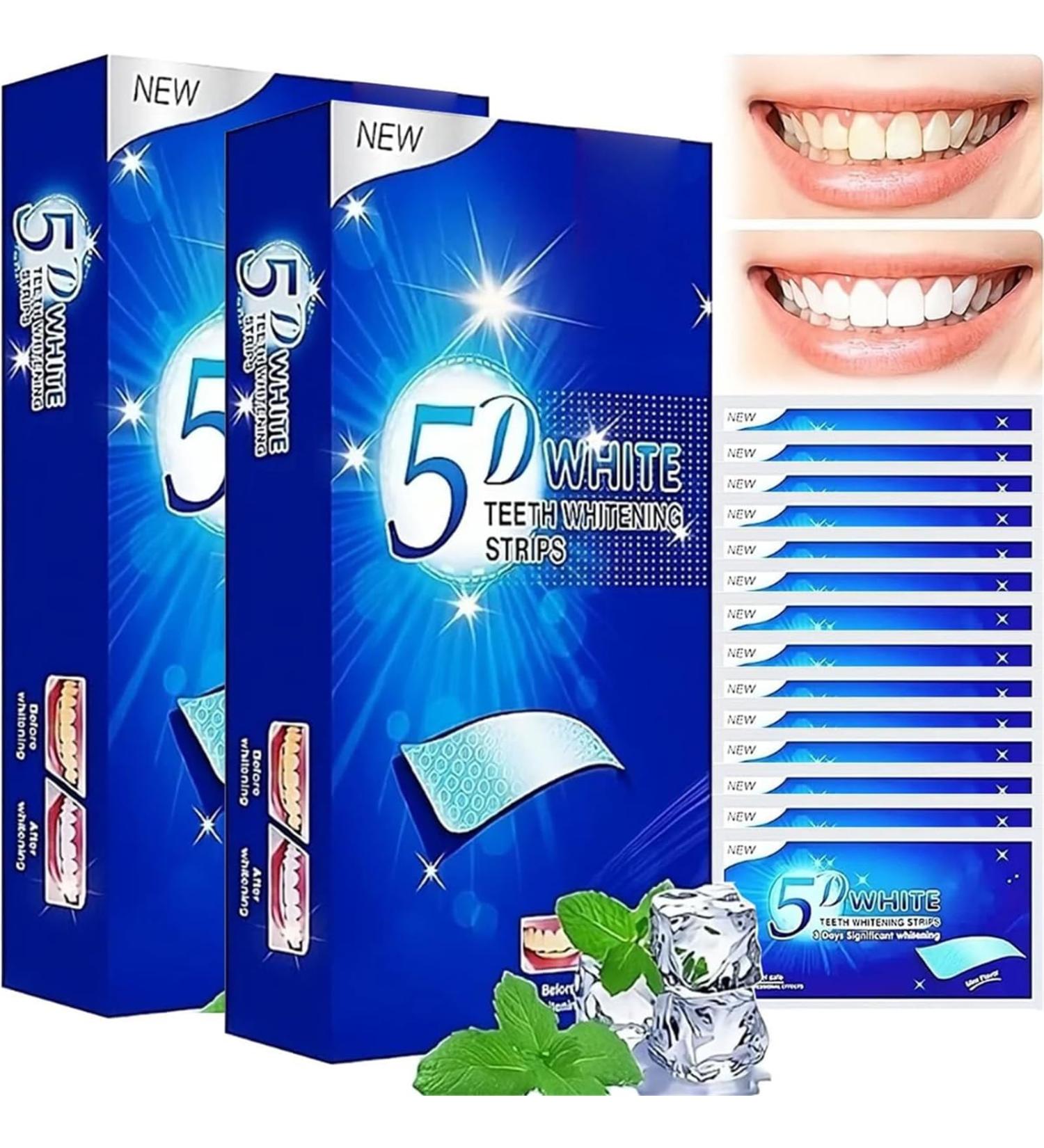 Elunara Teeth Whitening Strips | 5d White Teeth Whitening Strips | Elunara Teeth Strips Whitener Strips Effective Teeth Reduced Sensitivity White Strips Teeth Whitener Kits Tooth Whitening Kits (2) - Buy Online on GoSupps.com